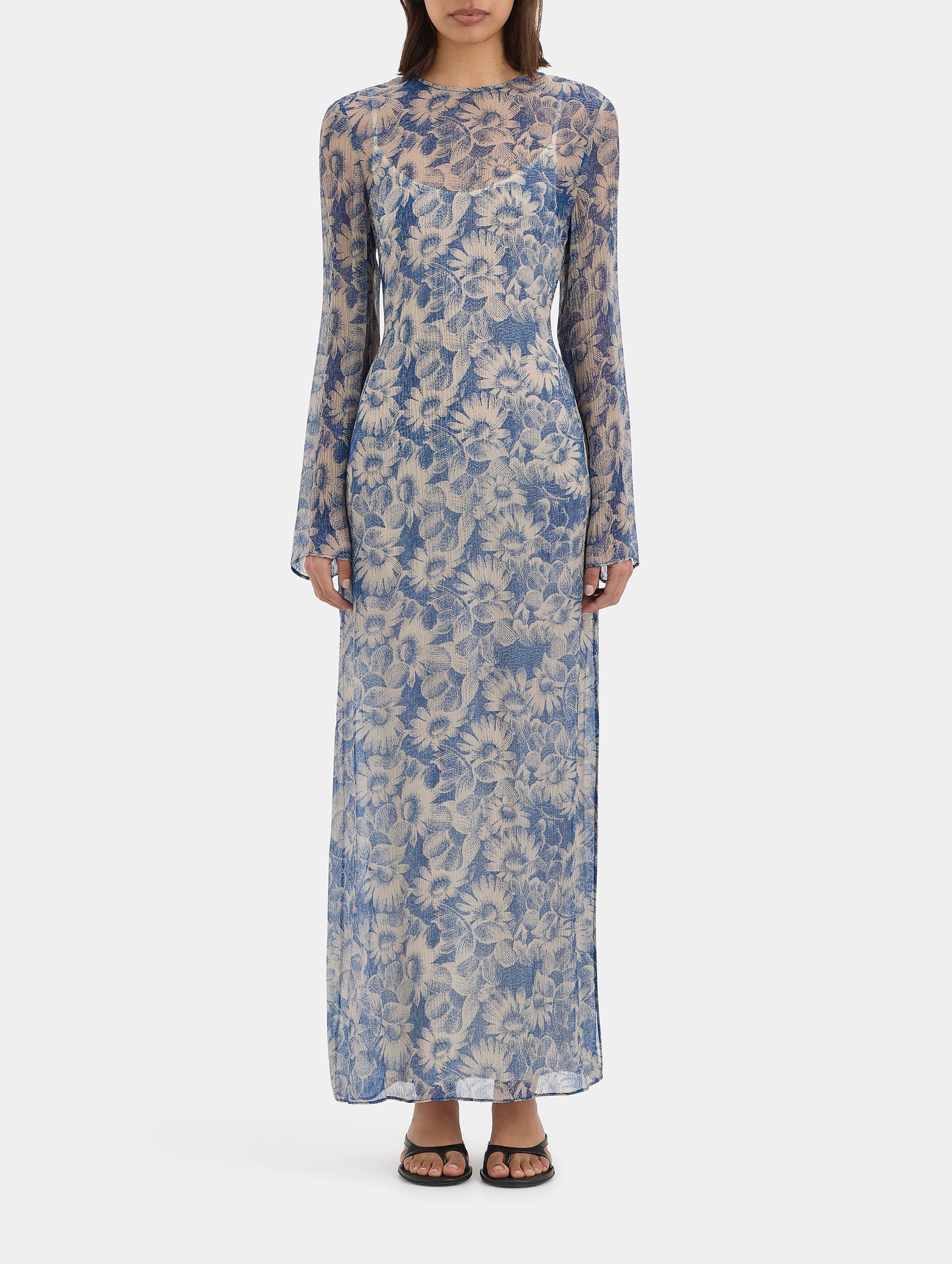 Lilia Long Sleeve Dress in Daisy Meadow