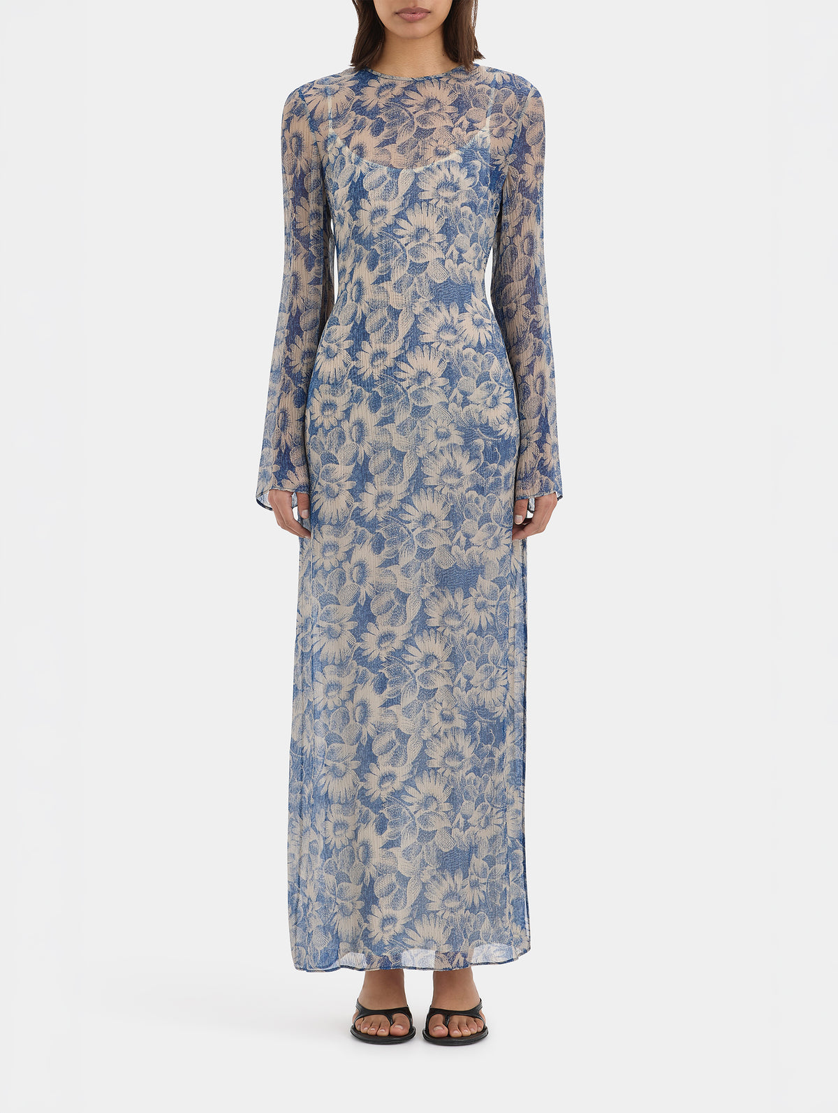 Lilia Long Sleeve Dress in Daisy Meadow