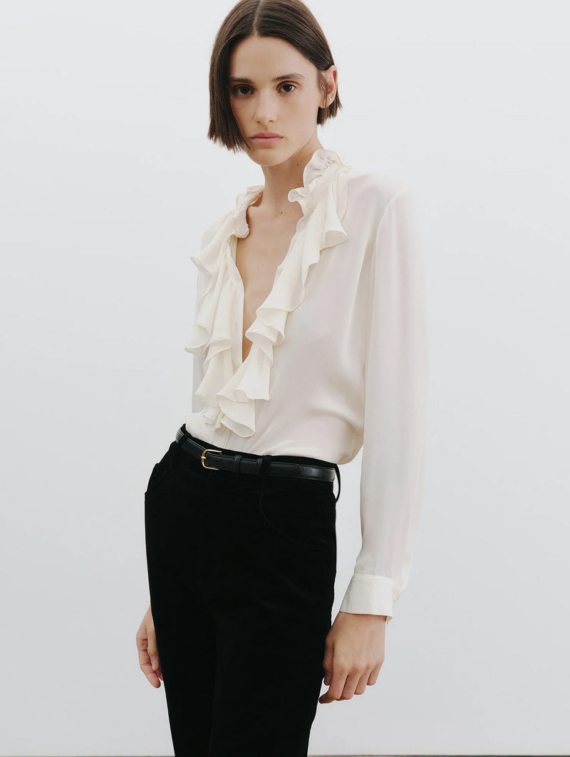 Lily Silk Blouse in Ivory