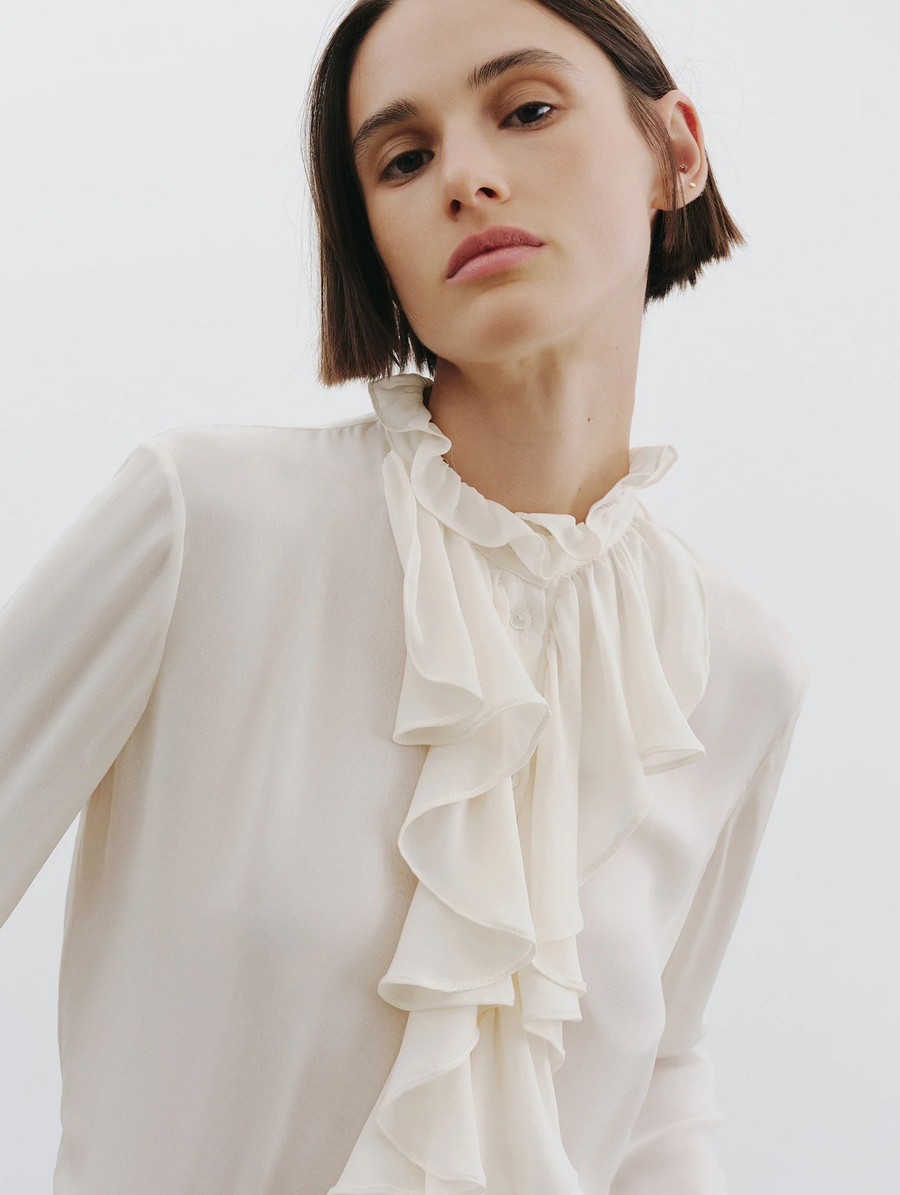 Lily Silk Blouse in Ivory