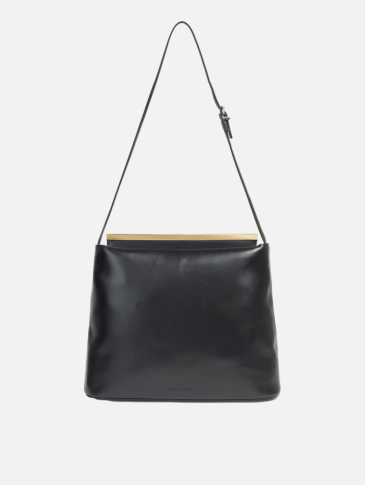 Linda Leather Shoulder Bag in Black