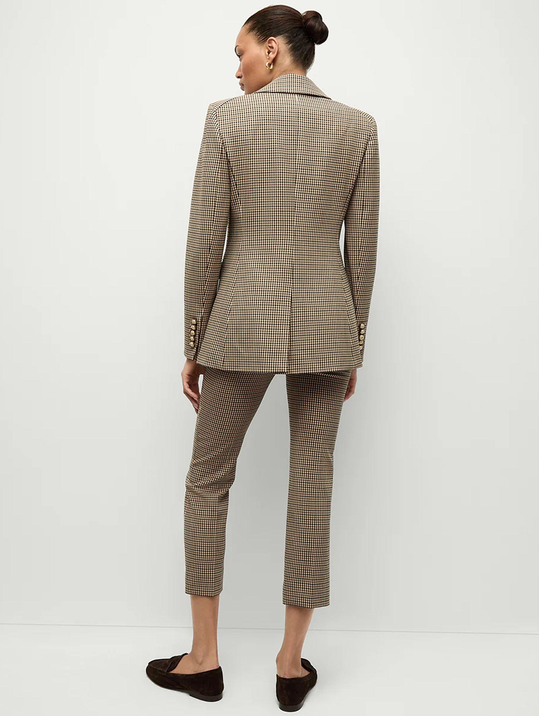 Livvy Houndstooth Dickey Blazer in Sand Black