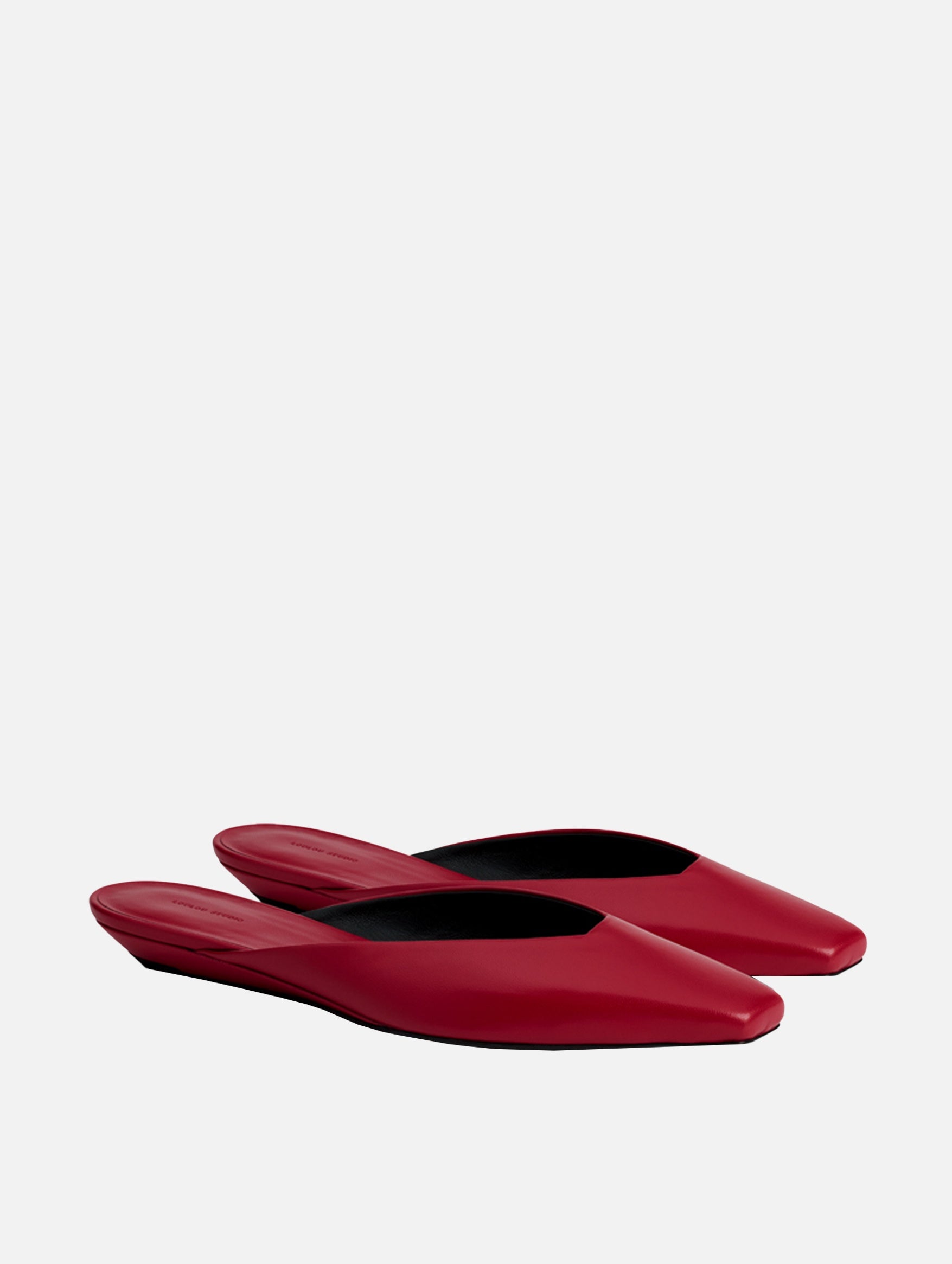 Liz Leather Slippers in Tomato