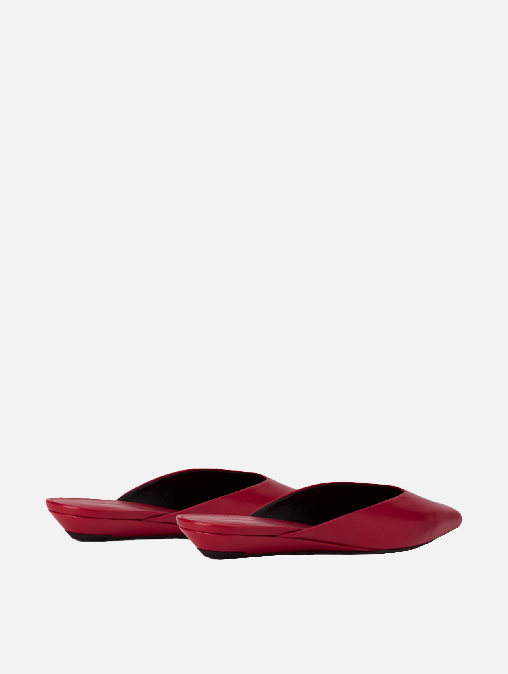 Liz Leather Slippers in Tomato