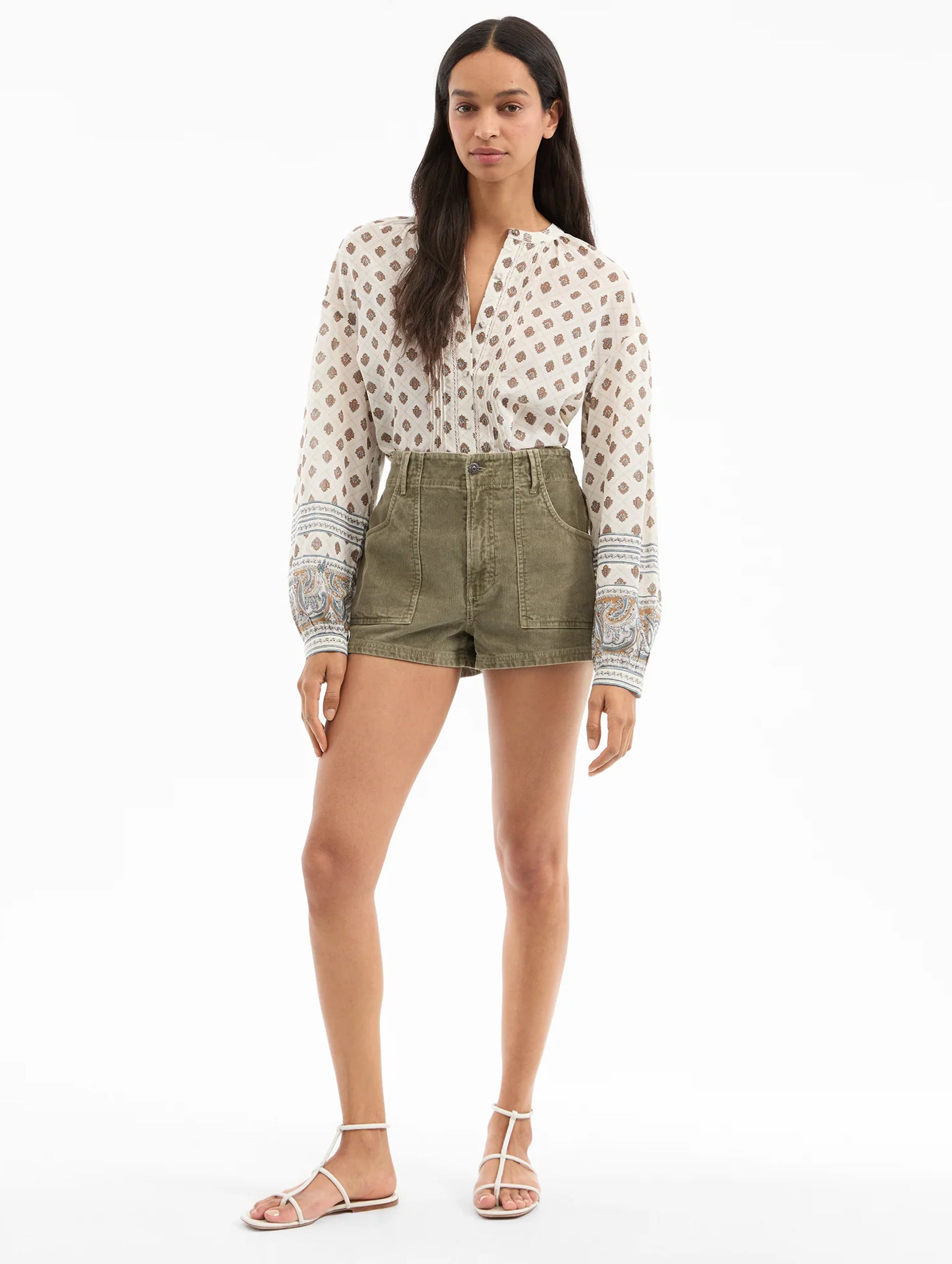 Lollie Blouse in Dove Paisley