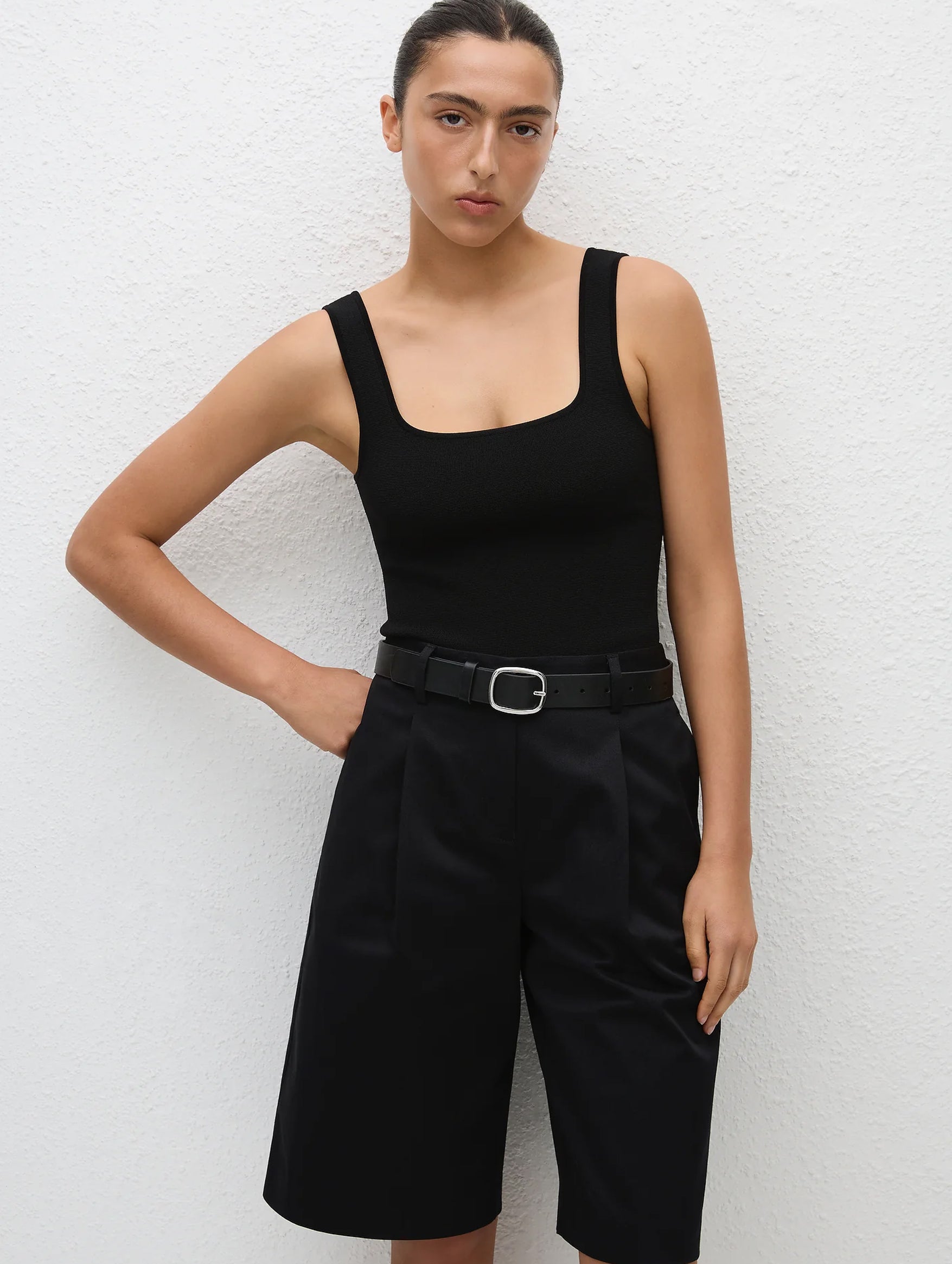 Long Chino Short In Black