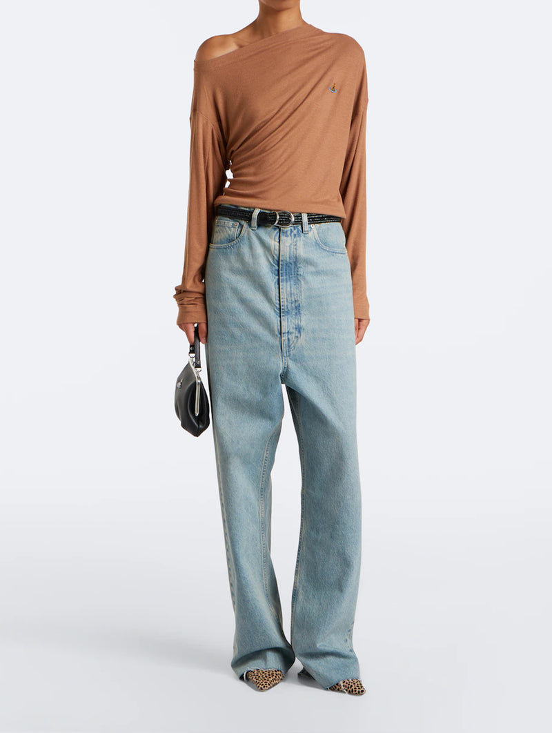 Long Sleeve Hebo Top in Cardboard