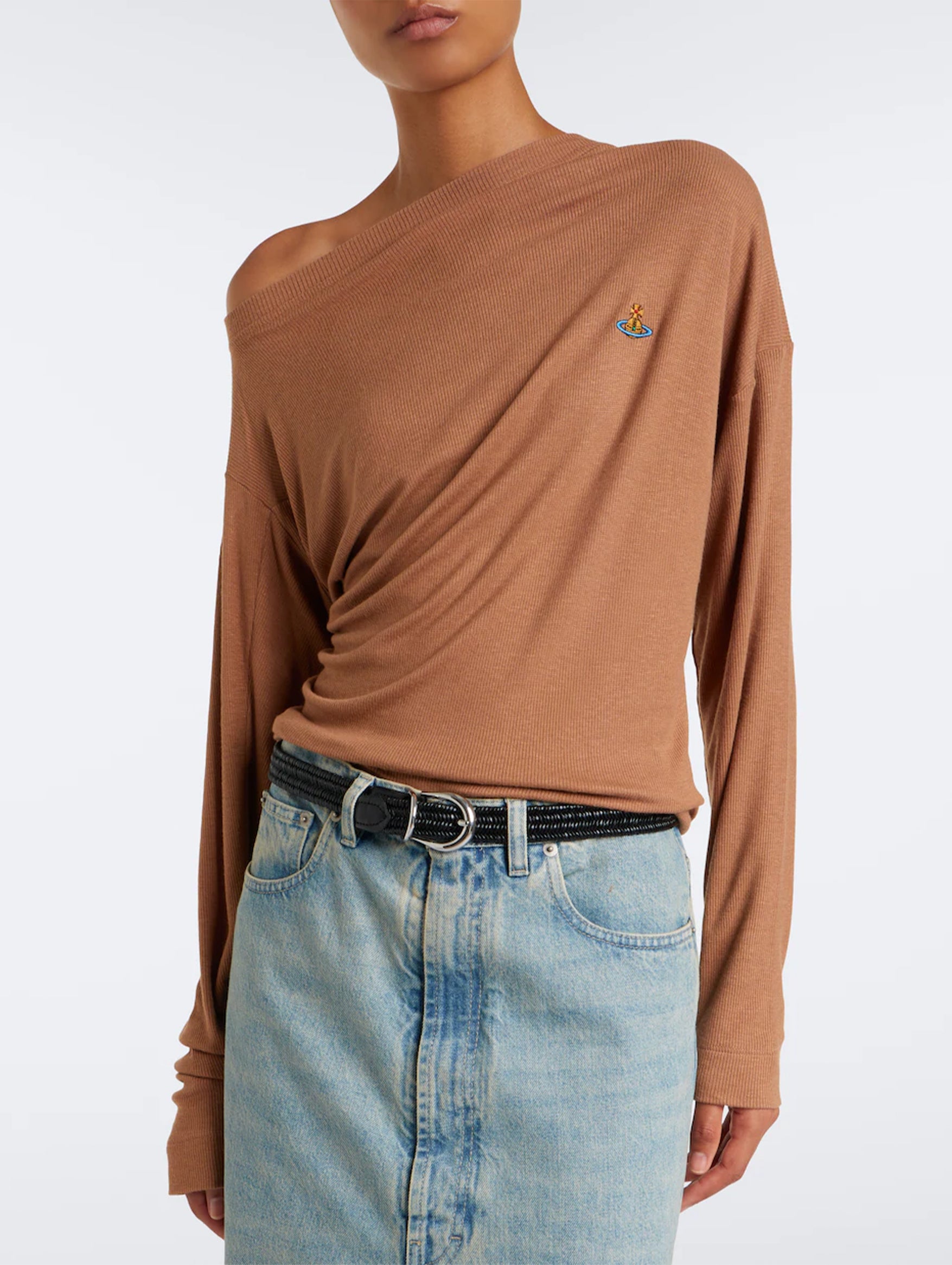 Long Sleeve Hebo Top in Cardboard