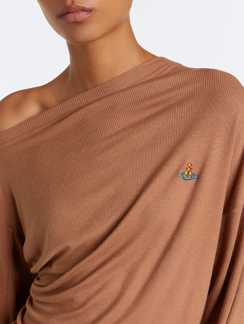 Long Sleeve Hebo Top in Cardboard