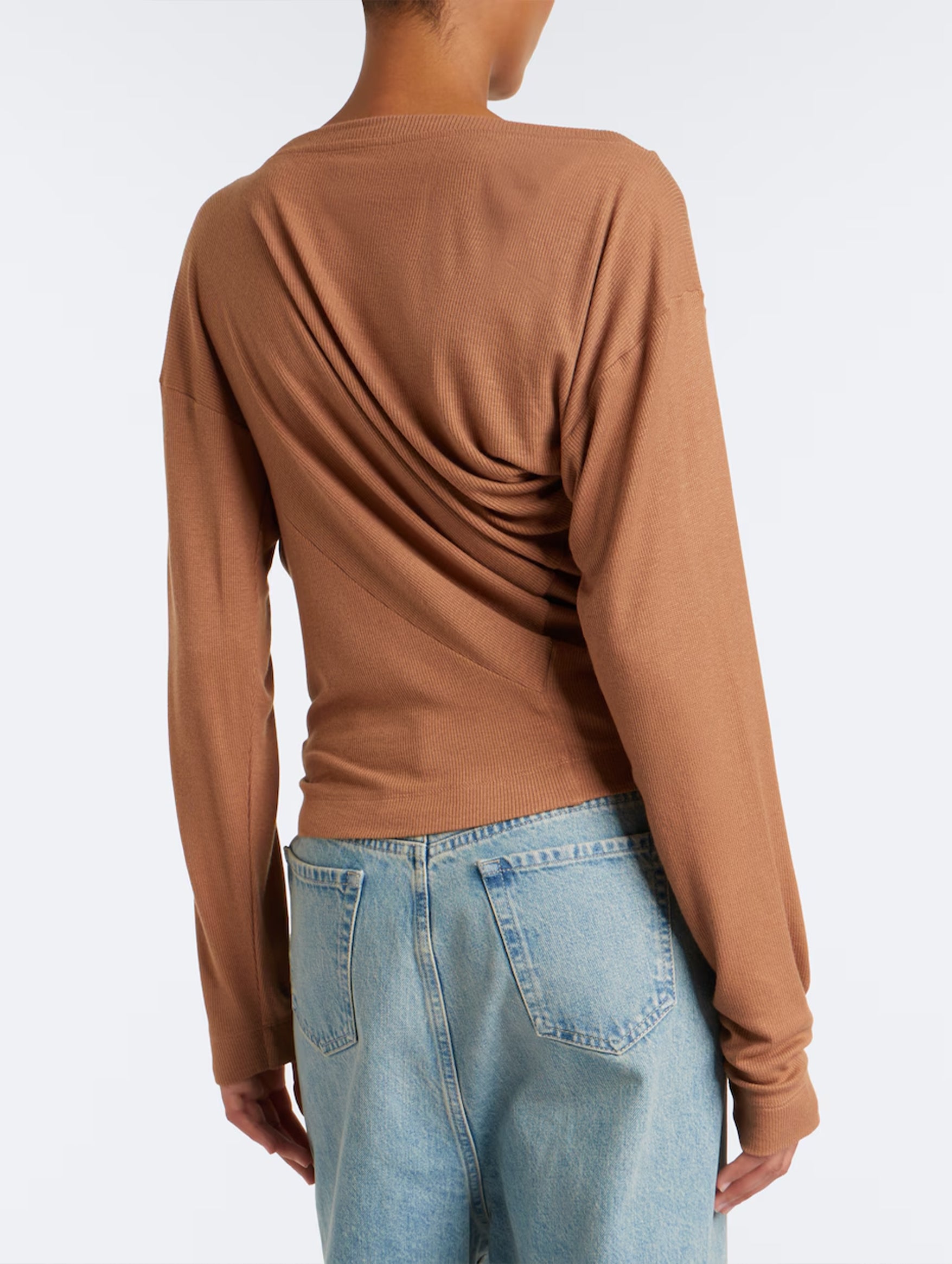 Long Sleeve Hebo Top in Cardboard