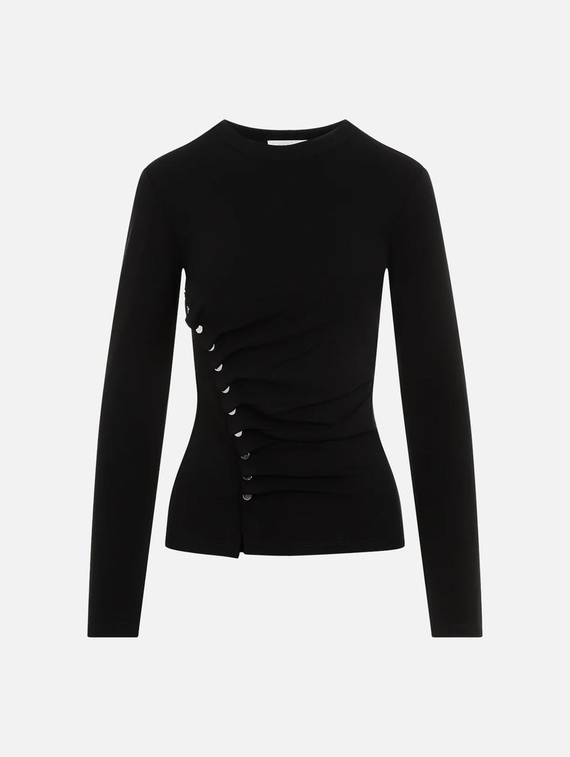Drape Jersey Top in Black