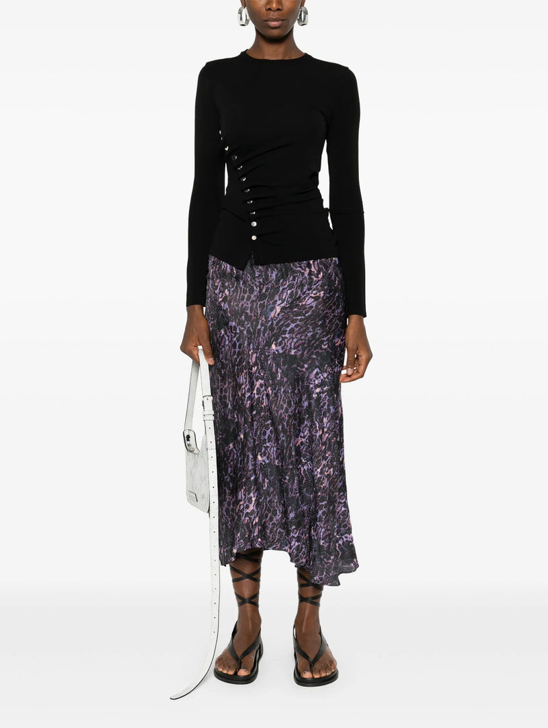 Drape Jersey Top in Black