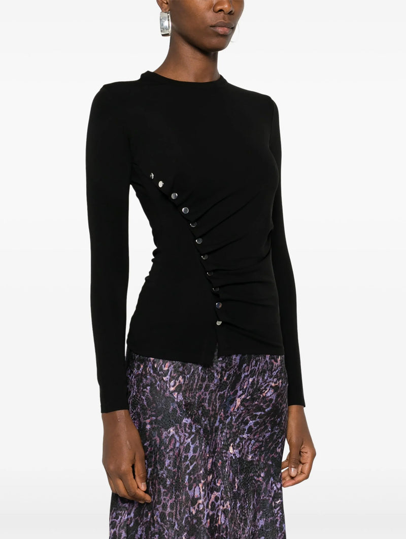 Drape Jersey Top in Black