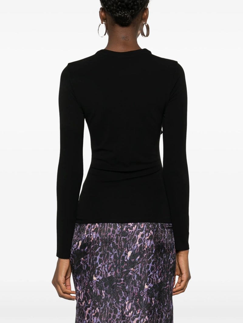 Drape Jersey Top in Black