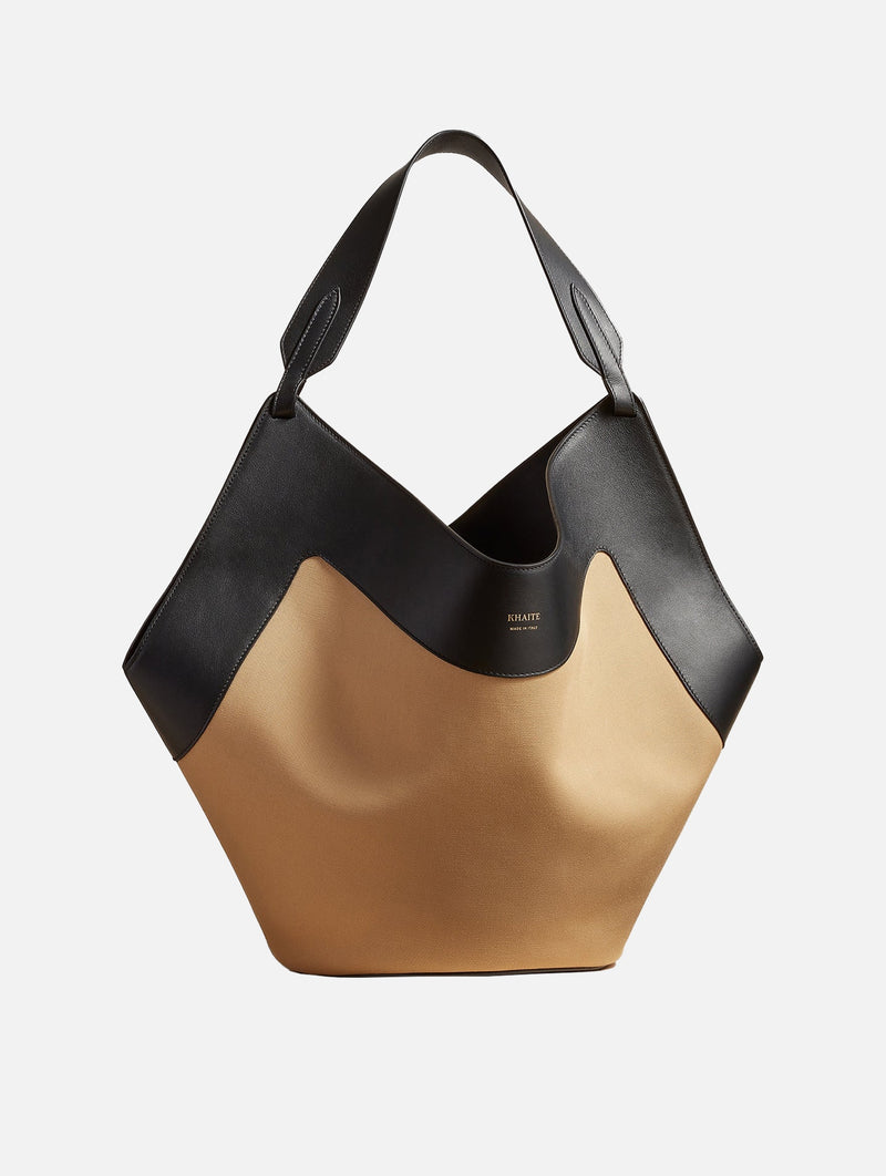 Medium Lotus Canvas Tote in Honey Black