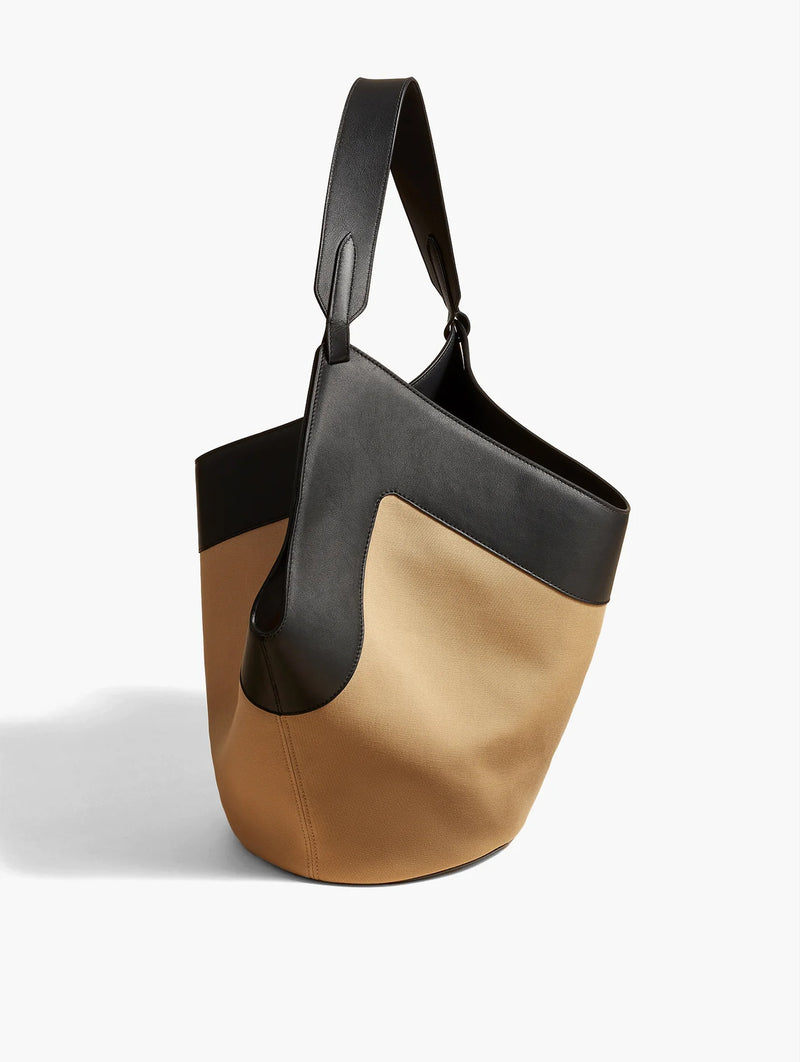 Medium Lotus Canvas Tote in Honey Black