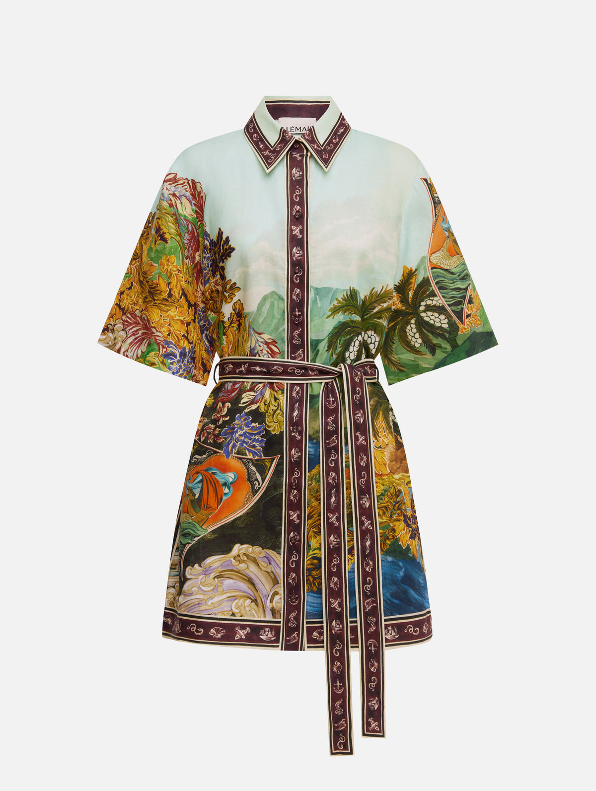Lucena Mini Shirtdress in Tropical Multi