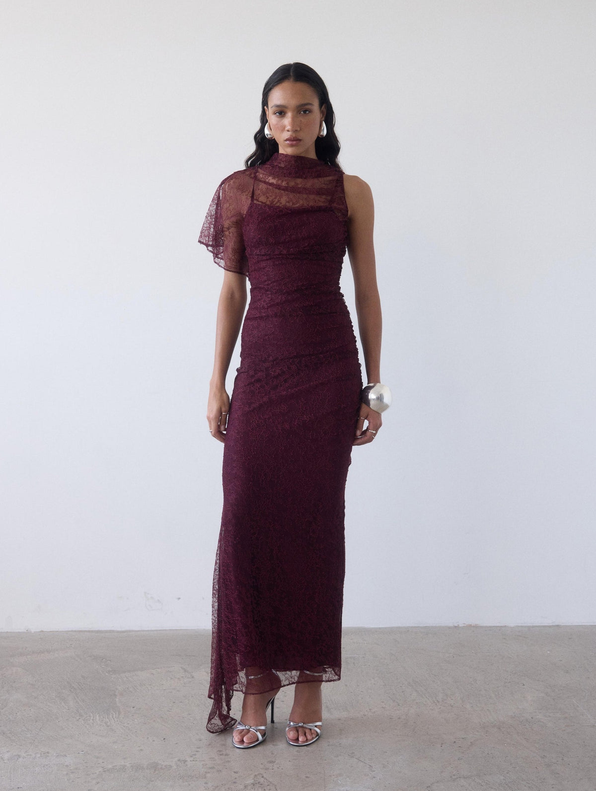 Lucho Lace Maxi Dress in Earth