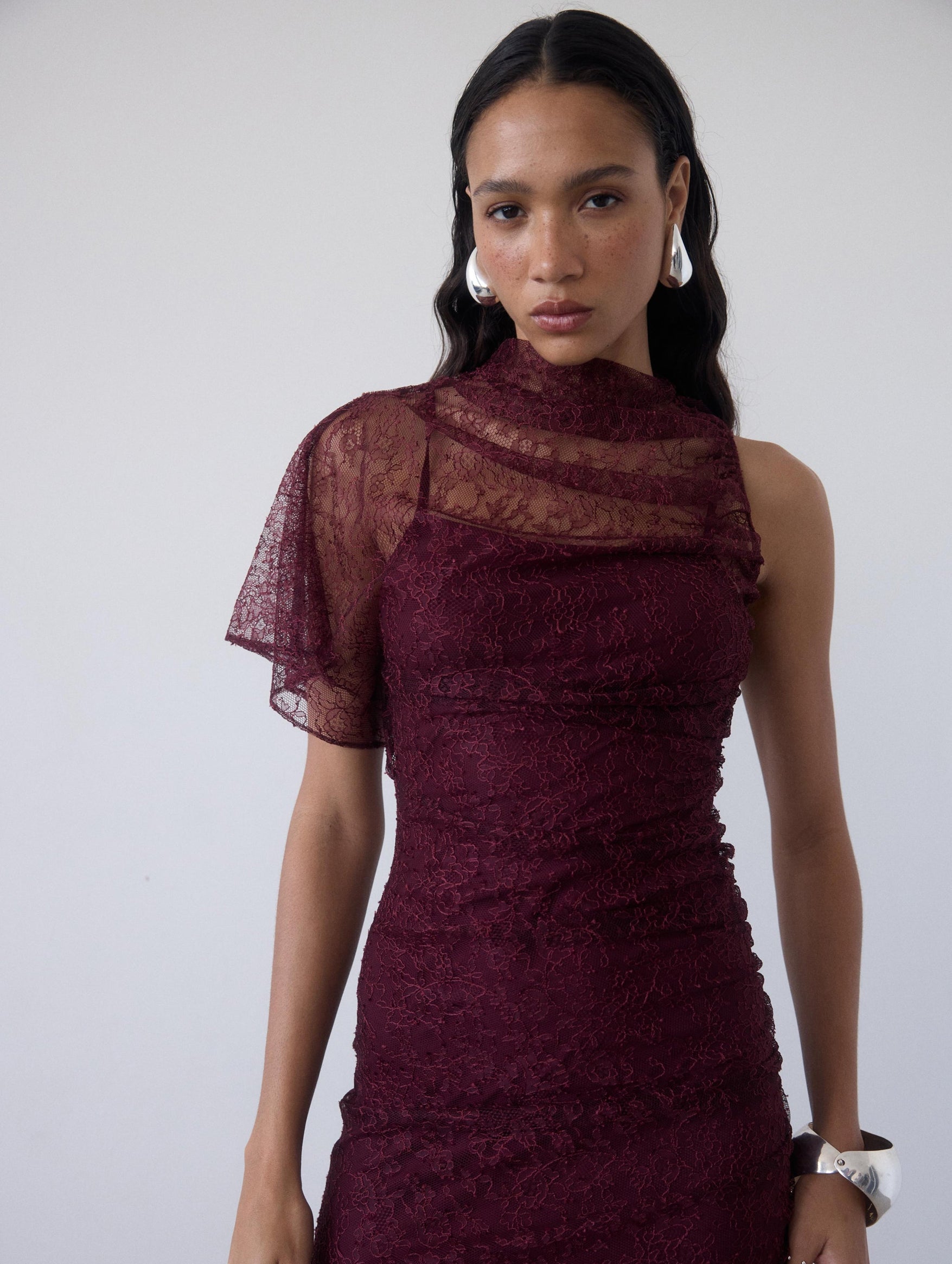 Lucho Lace Maxi Dress in Earth