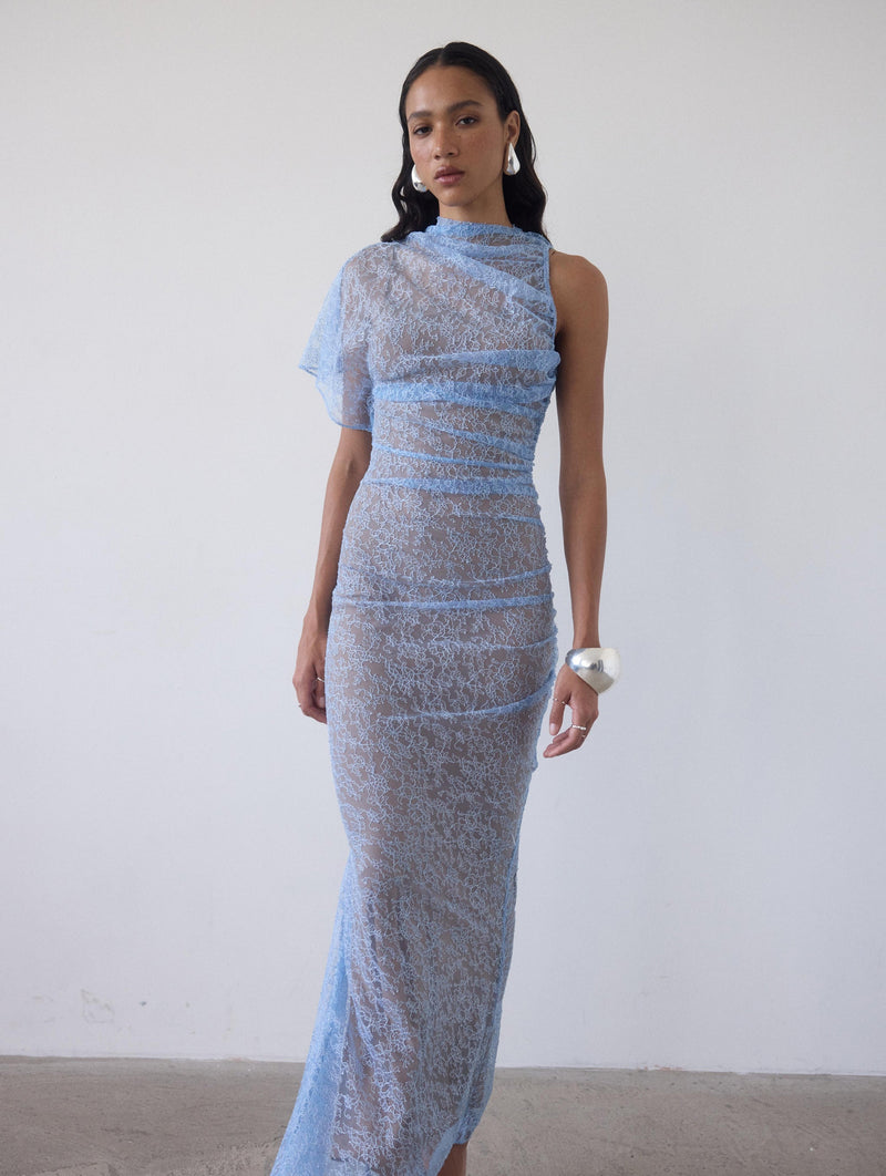 Lucho Lace Maxi Dress in Sky