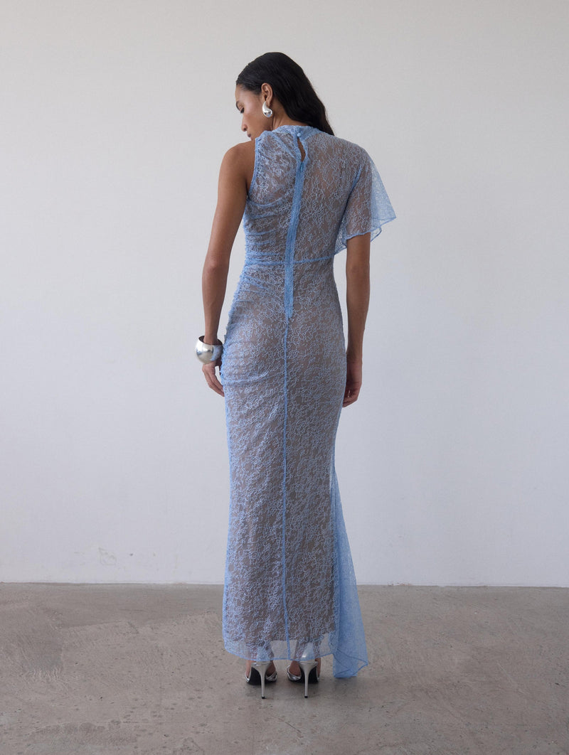 Lucho Lace Maxi Dress in Sky