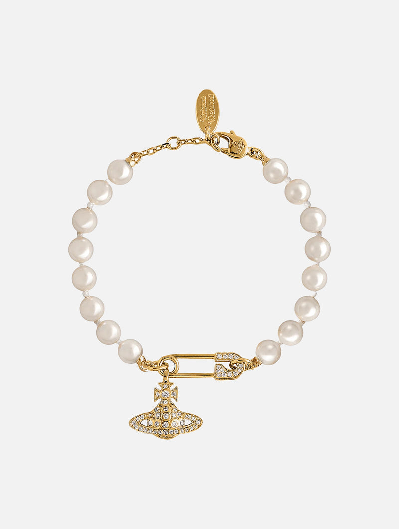Lucrece Pearl Bracelet in Gold Light Creamrose White  CZ