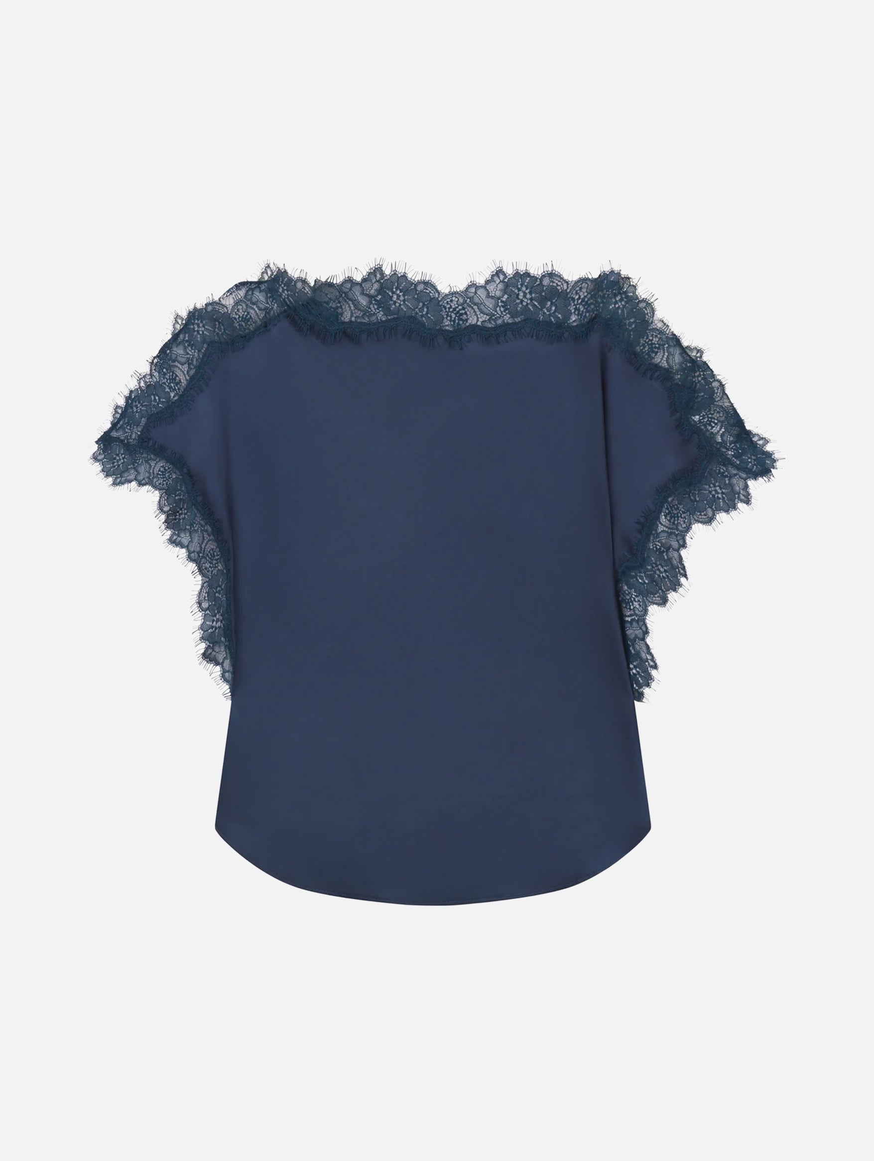 Luna Satin and Lace Top in Ash Blue