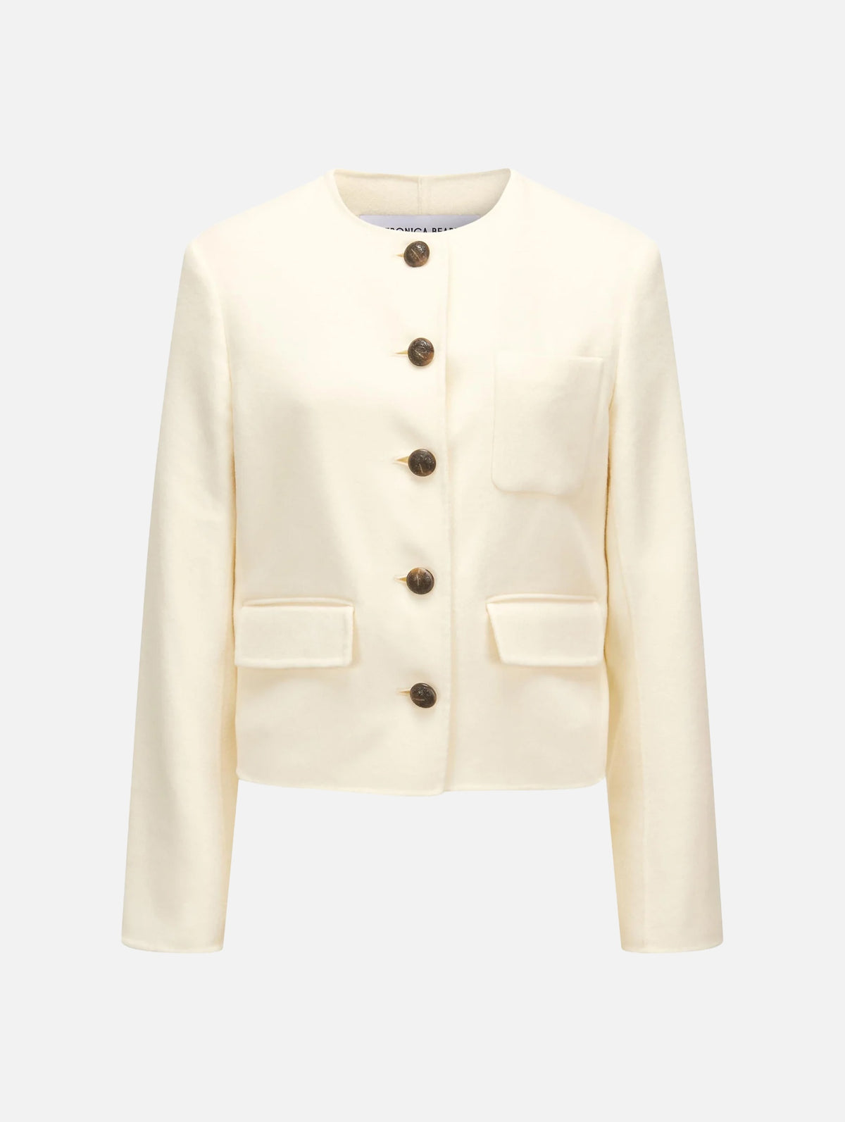 Lyssa Collarless Jacket in Ivory