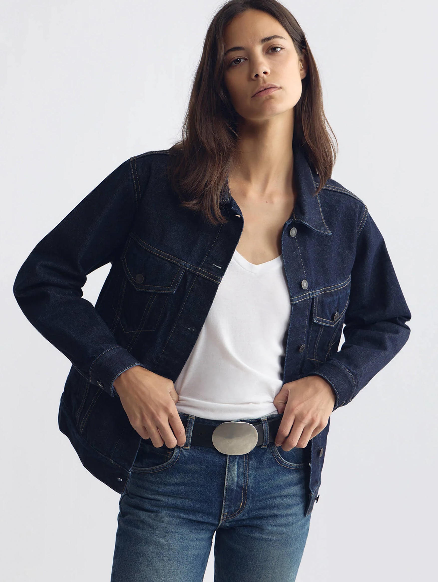 Marian Denim Jacket in Indigo Rinse