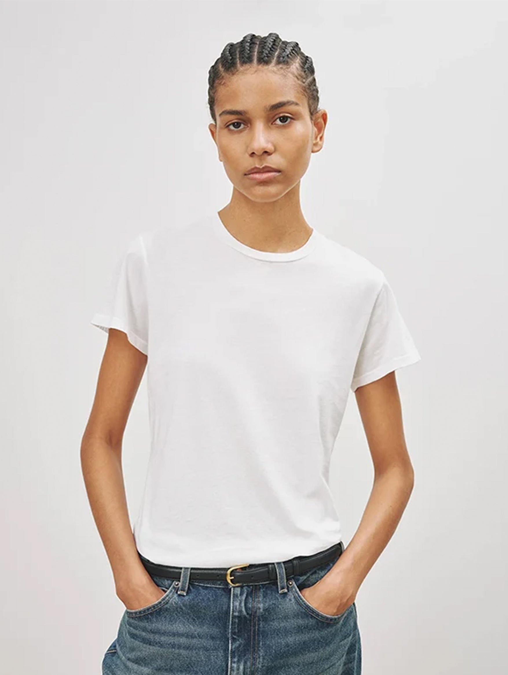 Mariela Crewneck Tee in White