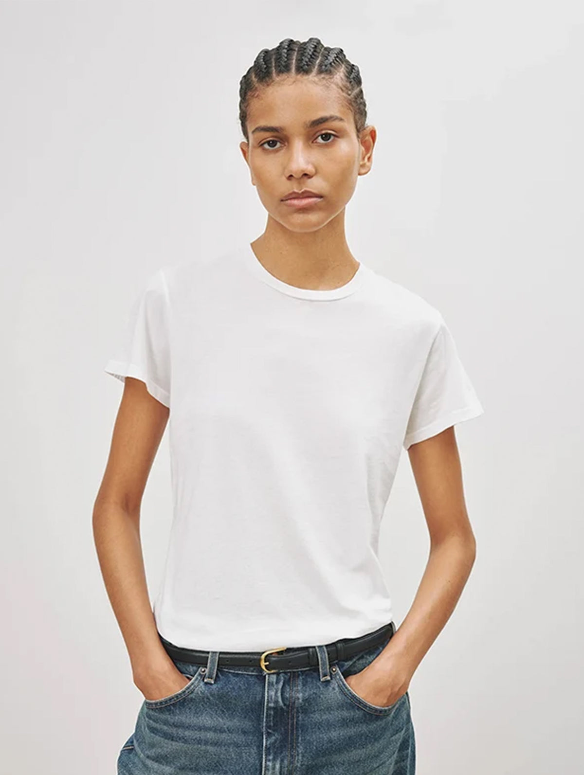 Mariela Crewneck Tee in White