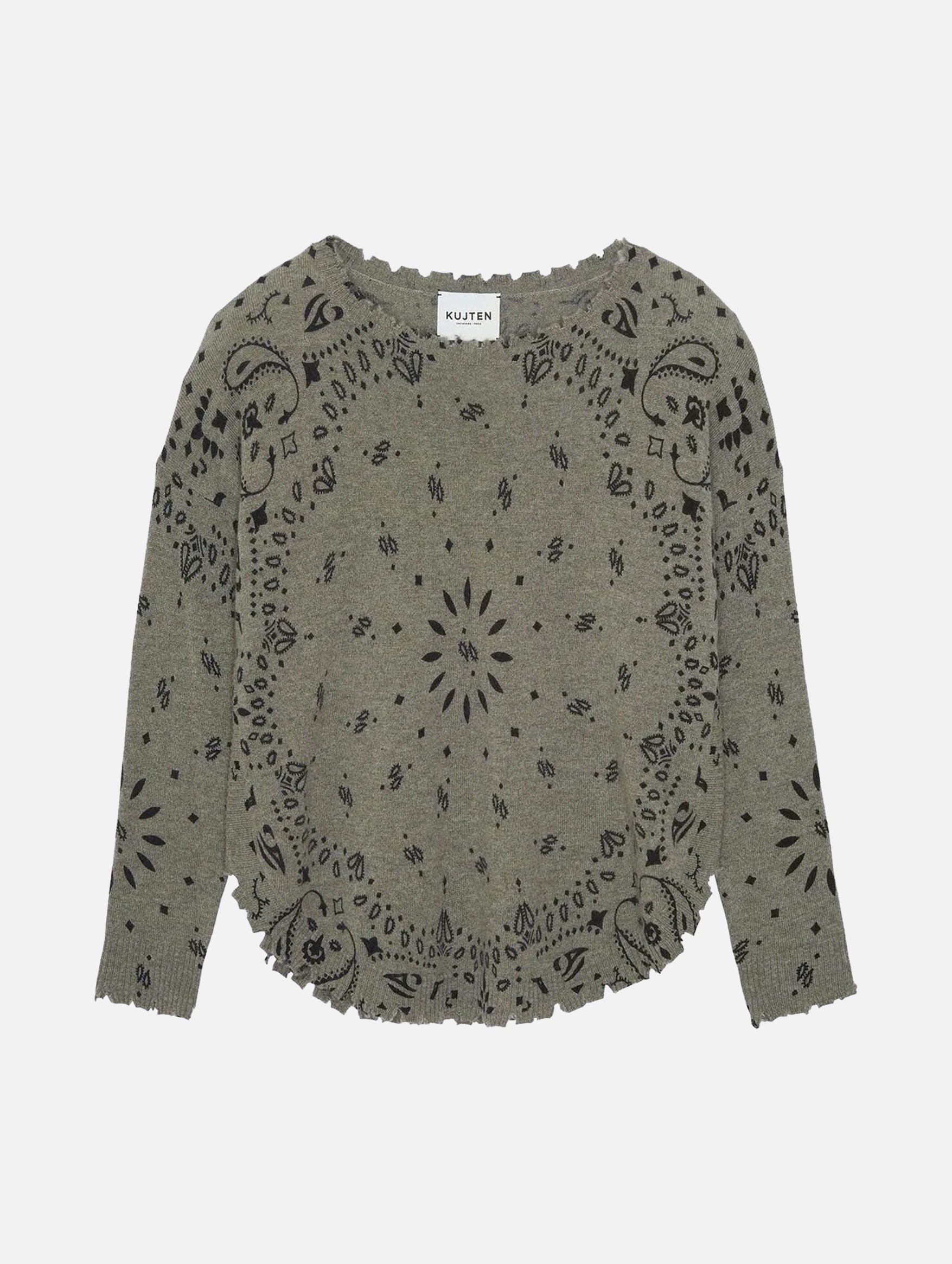 Mela Bandana Sweater in Kaki Chine