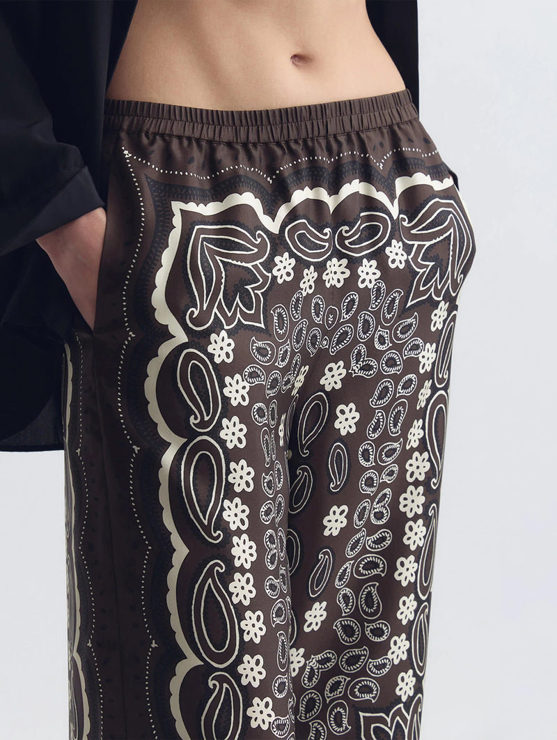 Morgan Pant in Brown Ivory Bandana Print