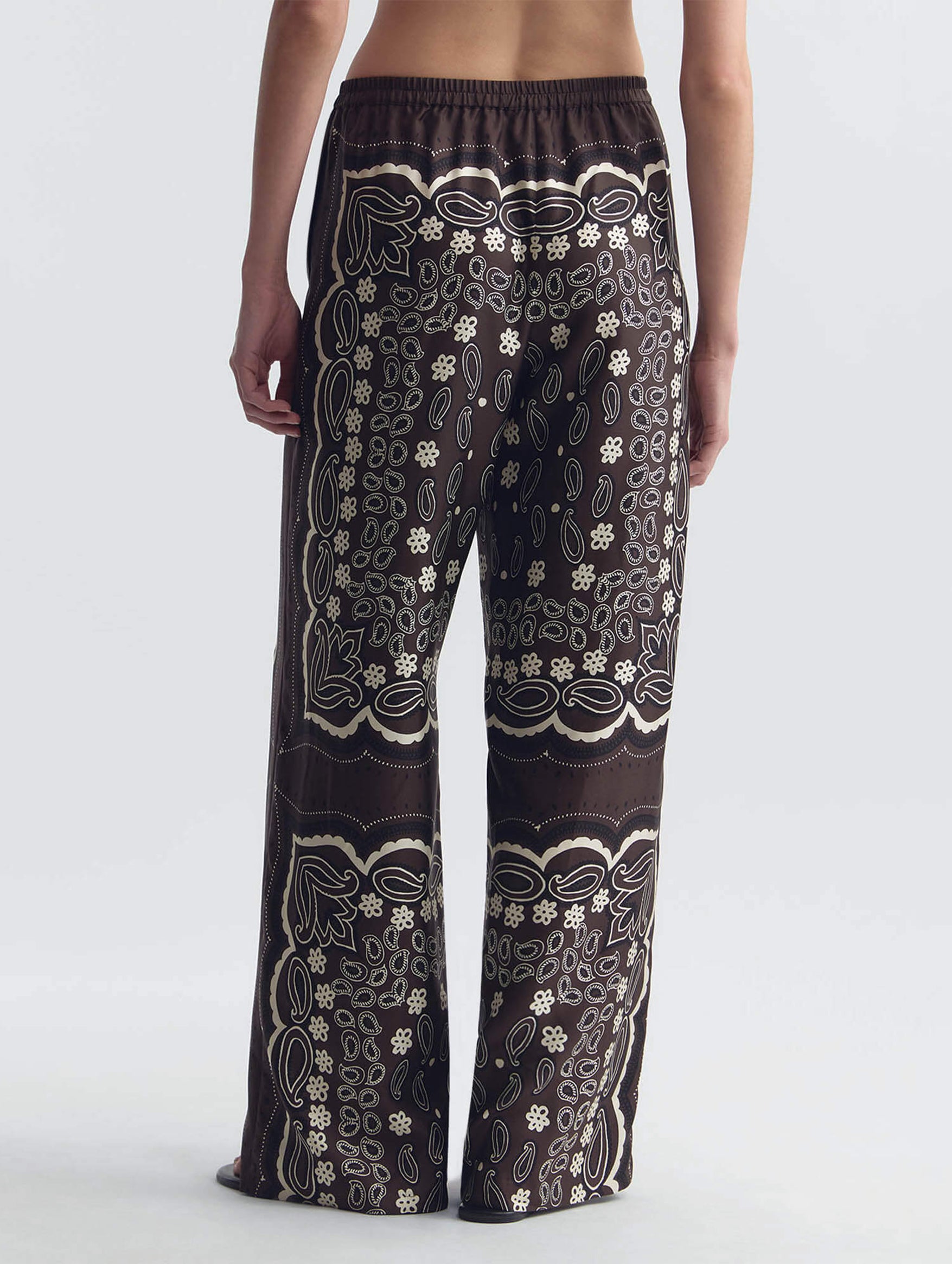 Morgan Pant in Brown Ivory Bandana Print