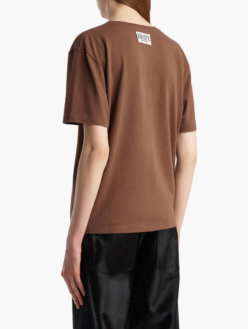 Mae Short Sleeve Tee Shirt in Chestnut