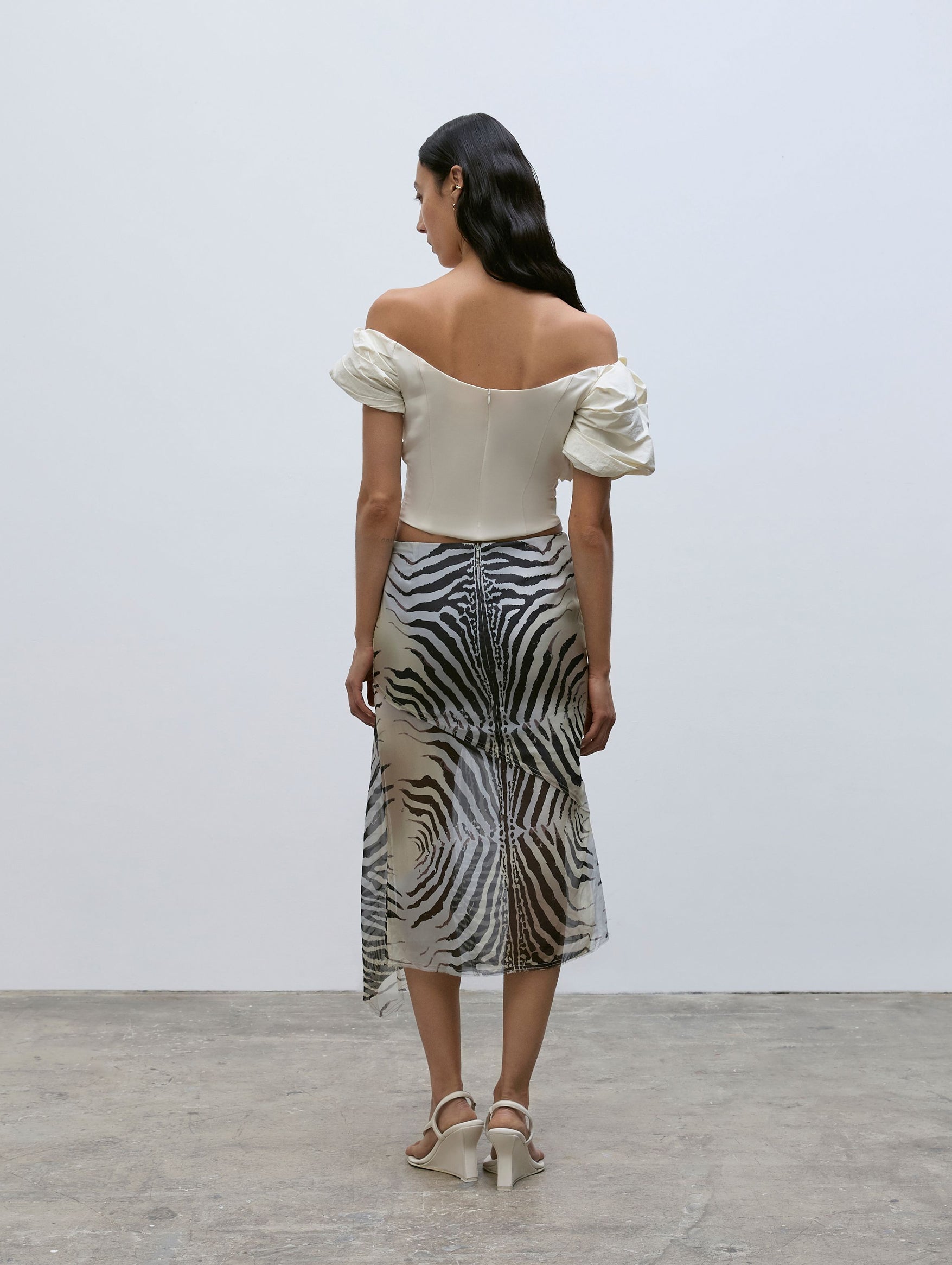 Mae Silk Skirt in Zebra