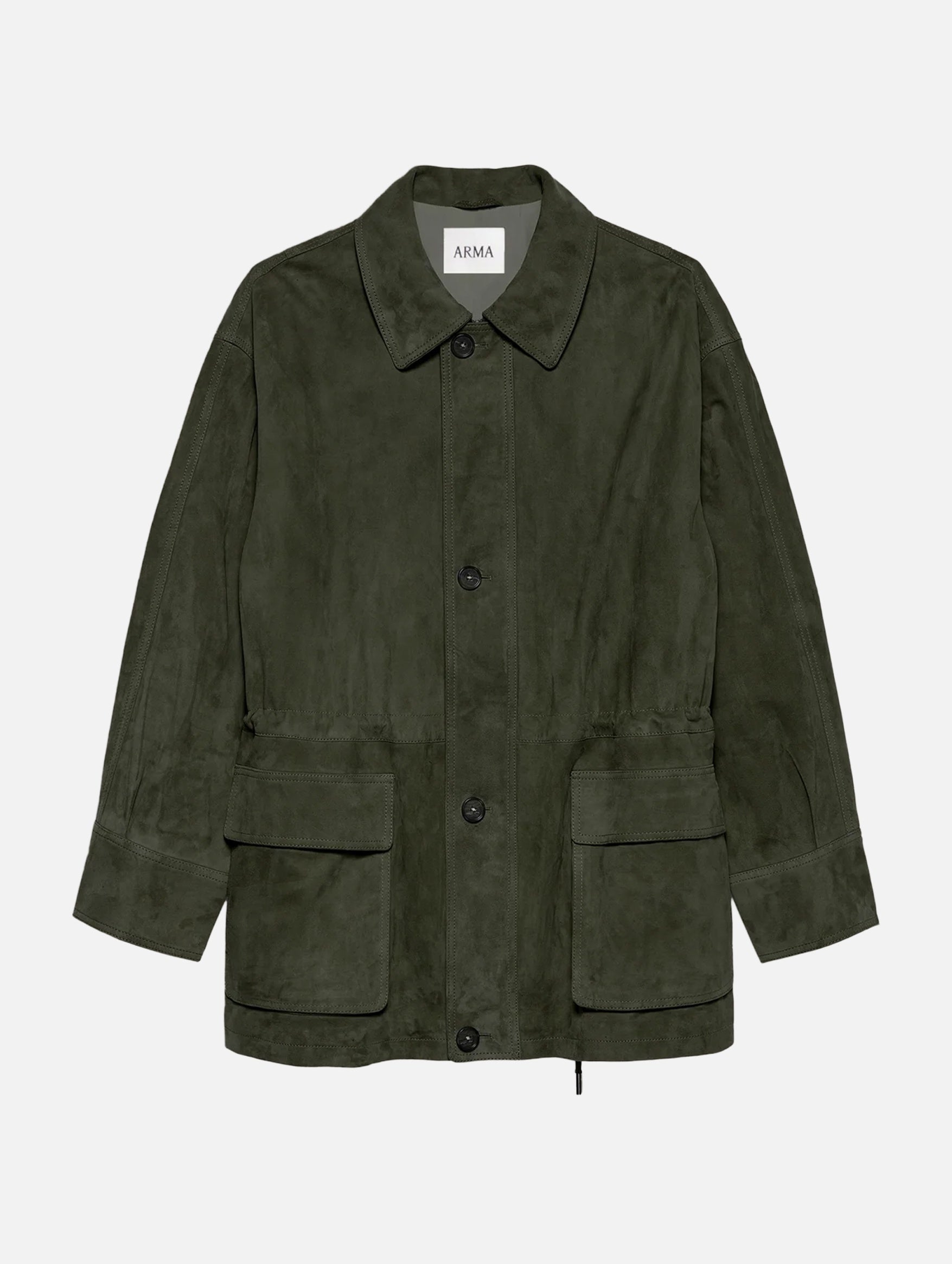 Maeve Suede Jacket in Dark Green