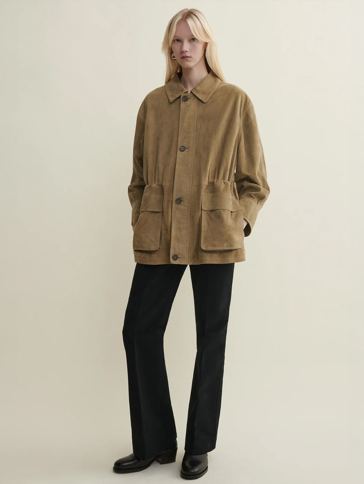Maeve Suede Jacket in Olive