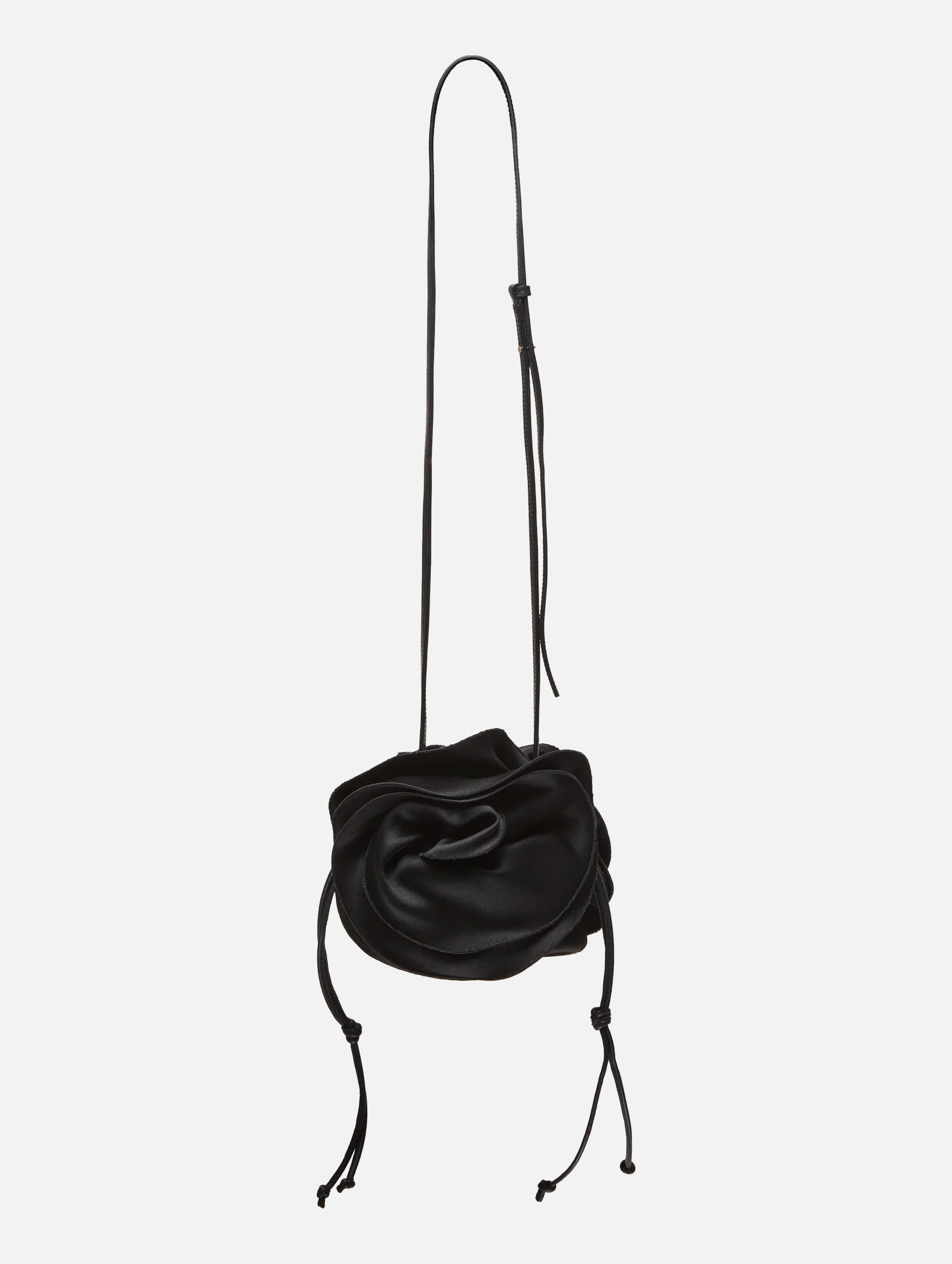 Pearl Magda Bag in Black Satin