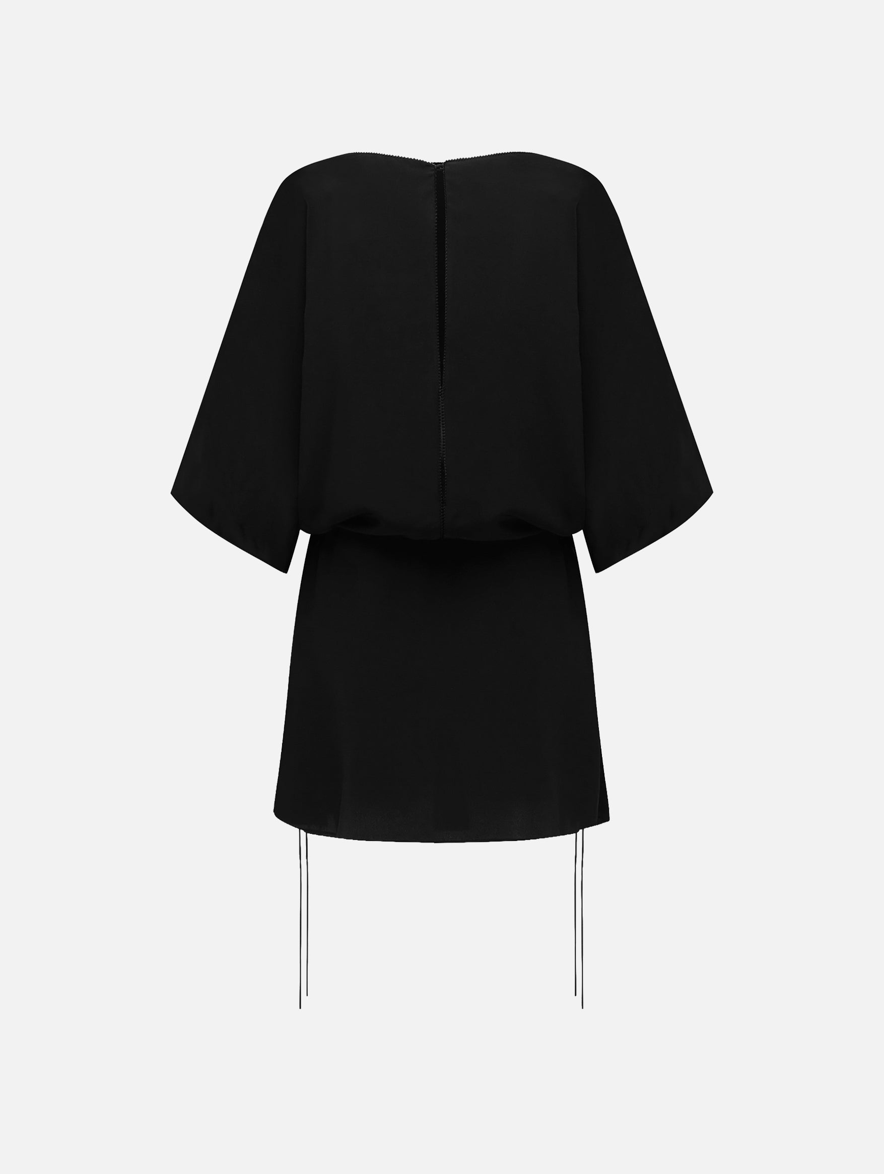 Magyar Drawcord Mini Dress in Black