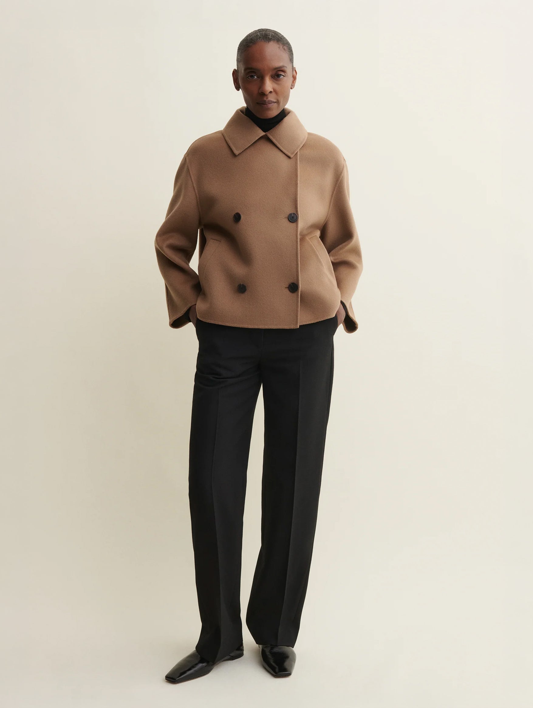 Manila Wool Jacket in Dark Beige