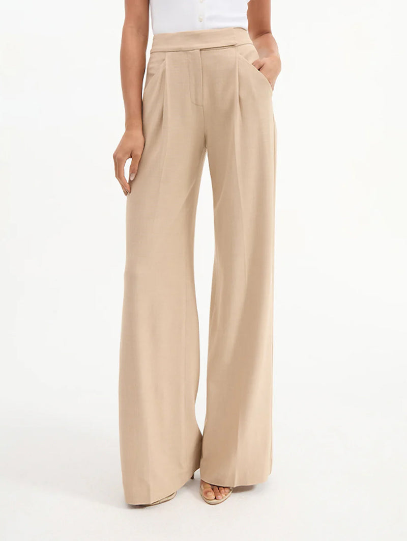 Marbeau Wide-leg Pant in Stone