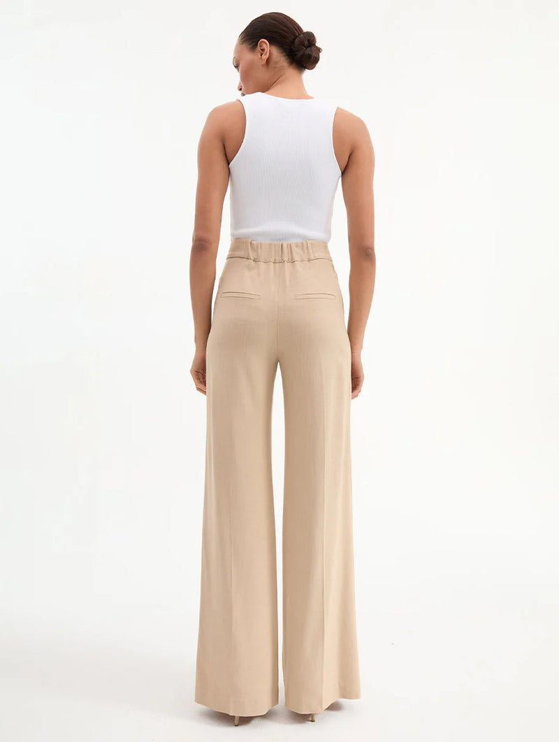 Marbeau Wide-leg Pant in Stone