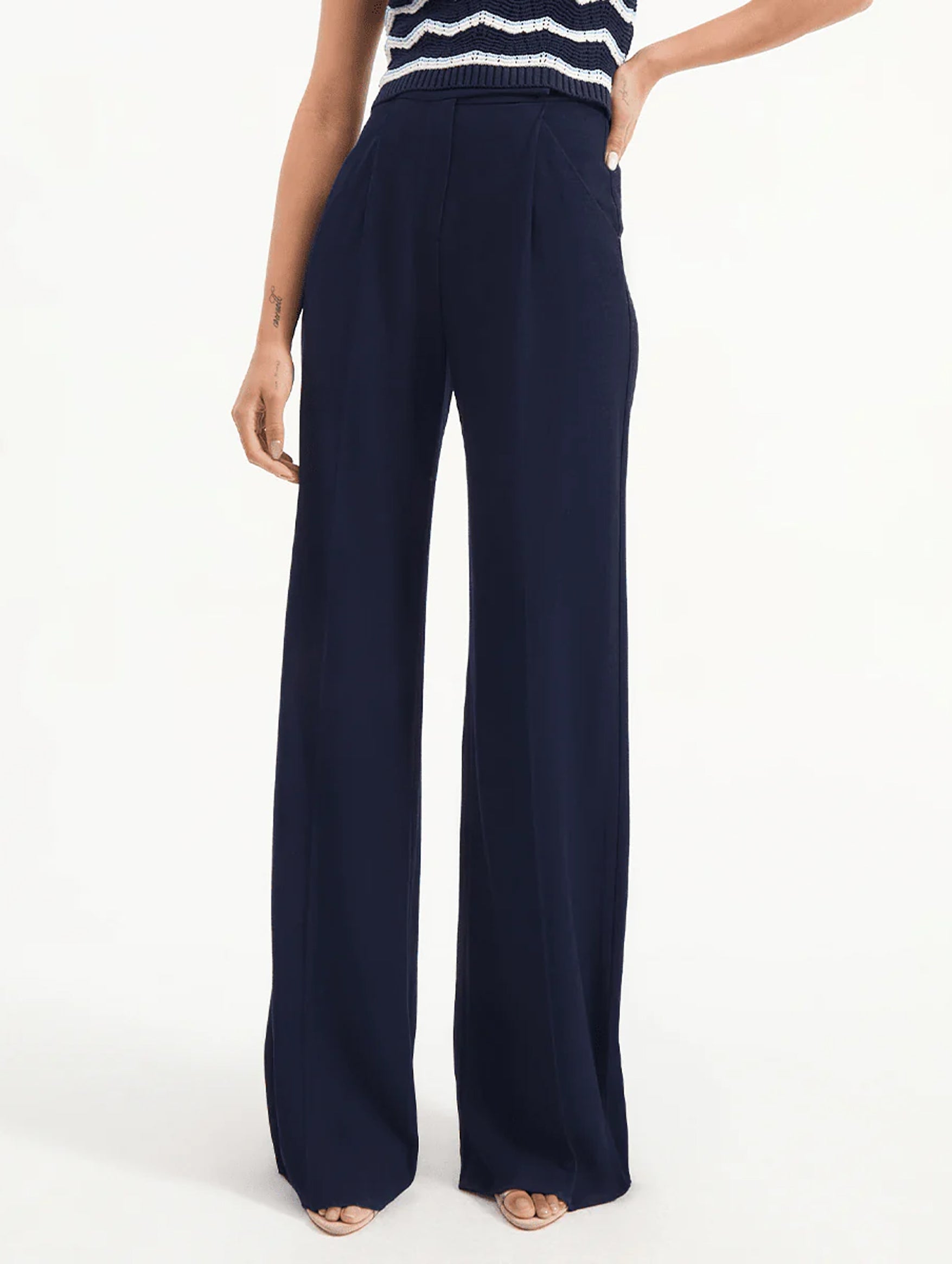Marbeau Wide-Leg Pant in Navy