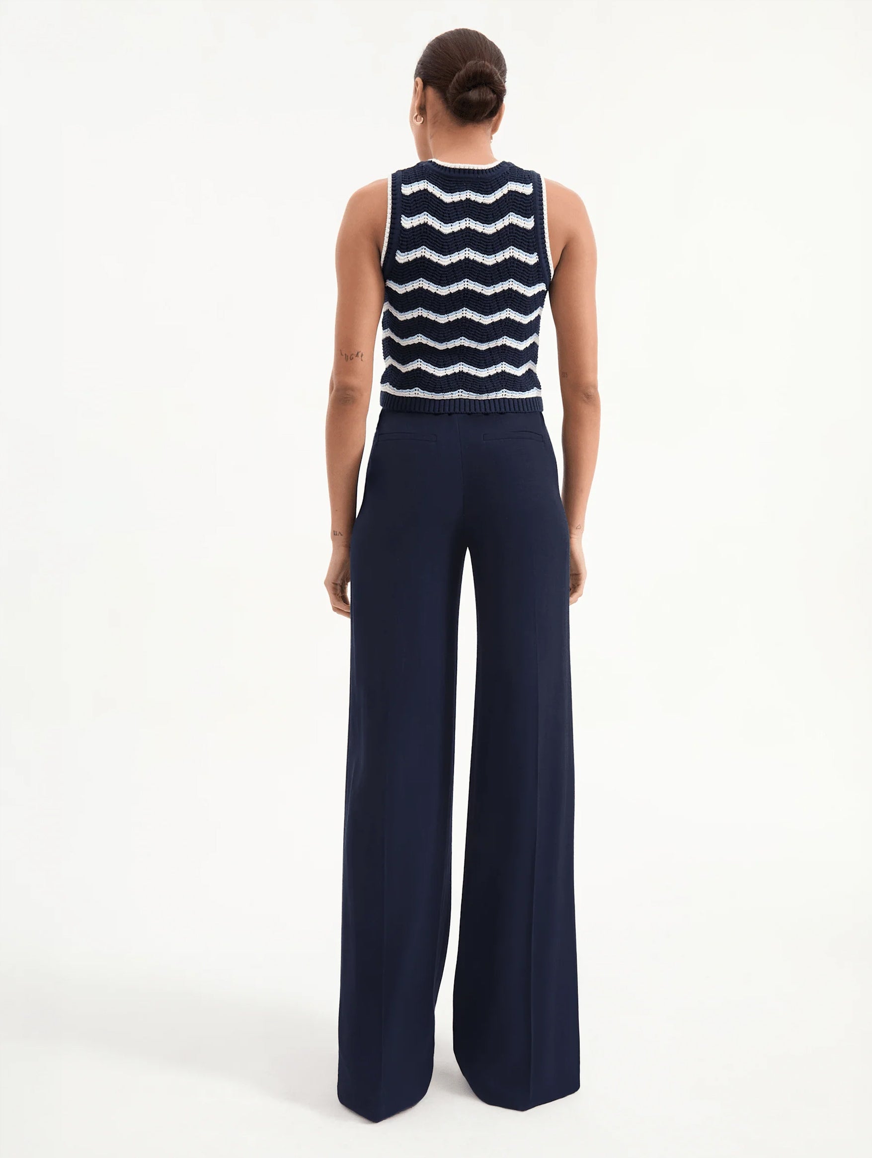 Marbeau Wide-Leg Pant in Navy