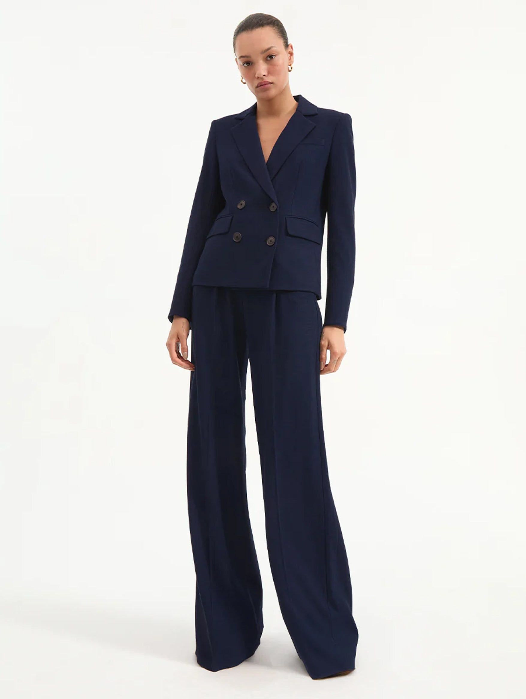 Marbeau Wide-Leg Pant in Navy