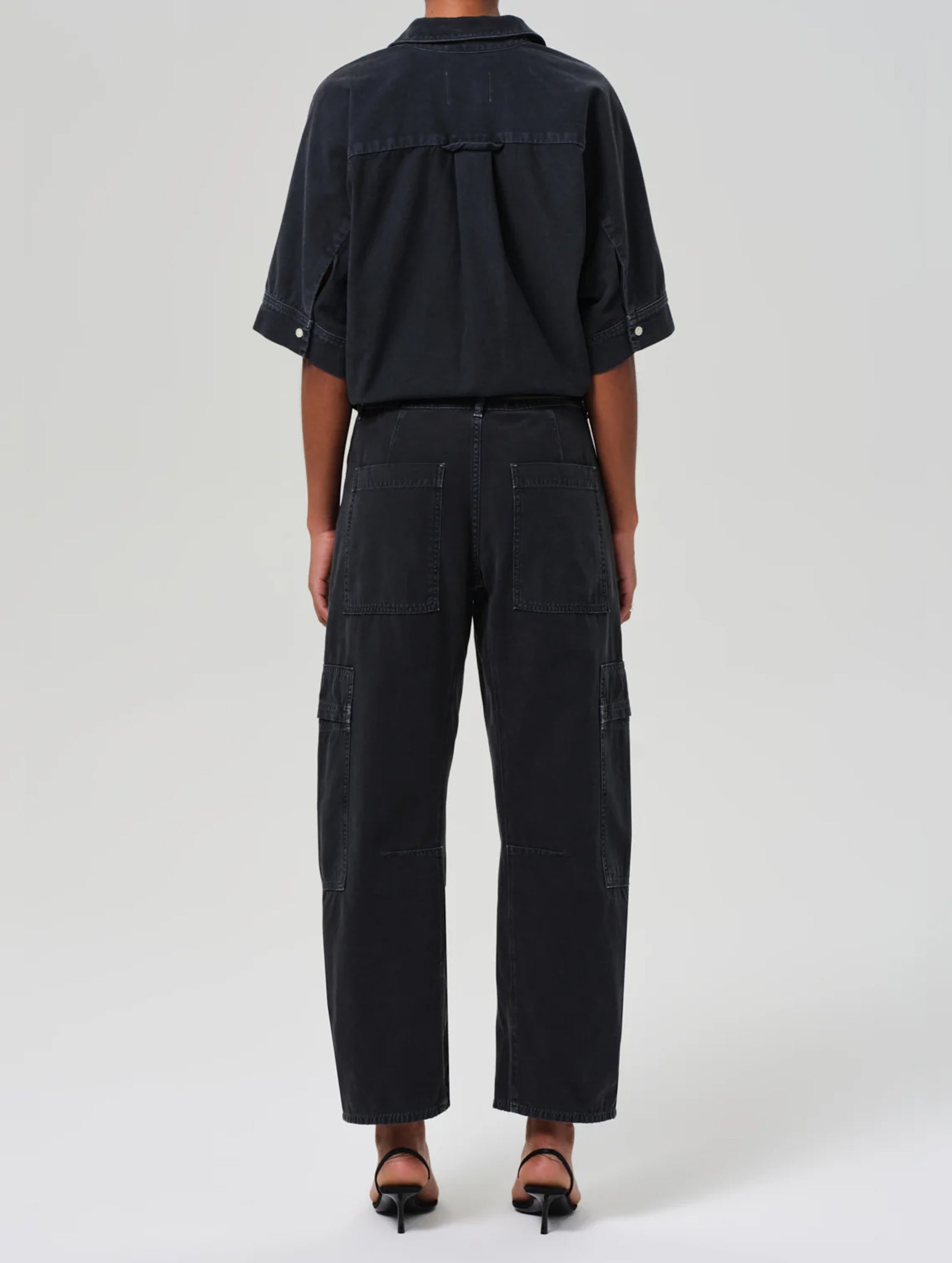 Marcelle Low Slung Easy Cargo In Washed Black