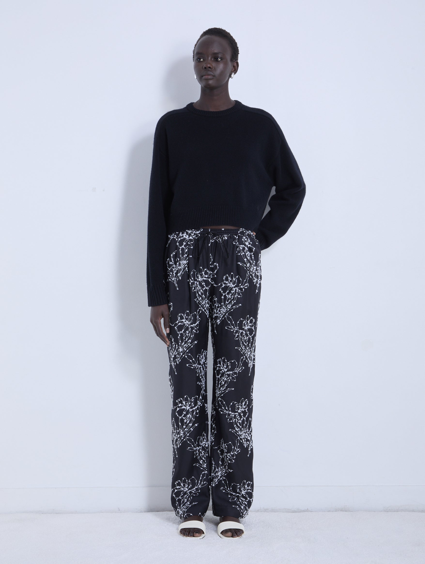 Markos Silk Pants in Black