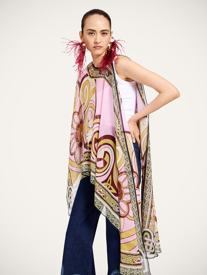 Maria Cape in Kells Swirl Placée Burgundy