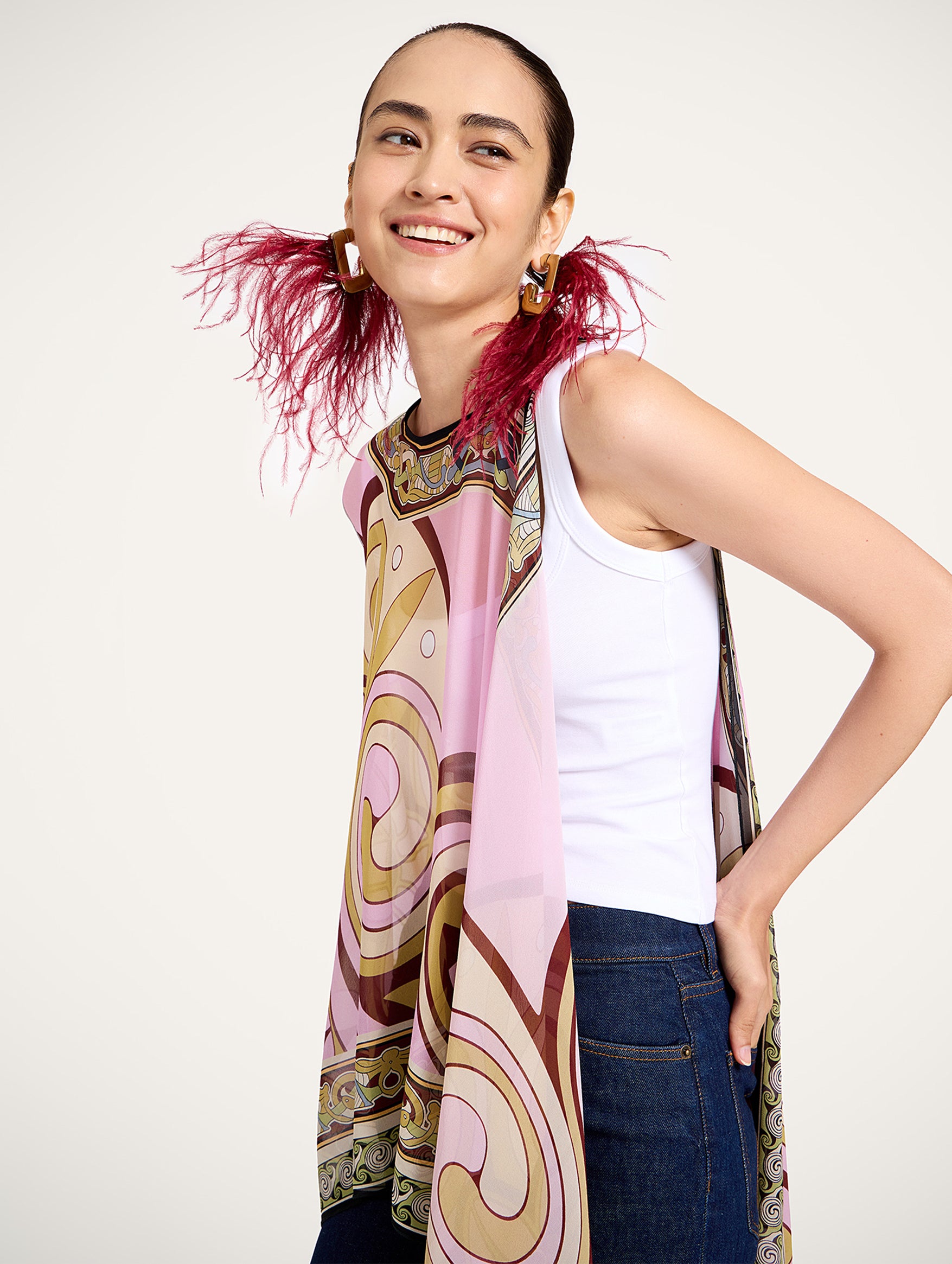 Maria Cape in Kells Swirl Placée Burgundy